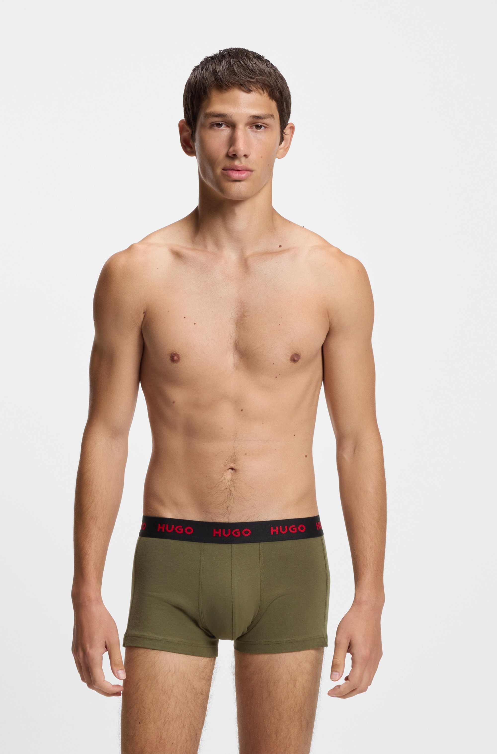 HUGO Underwear Trunk »TRUNK TRIPLET DESIGN« Packung, 3 Stk. mit Logobund