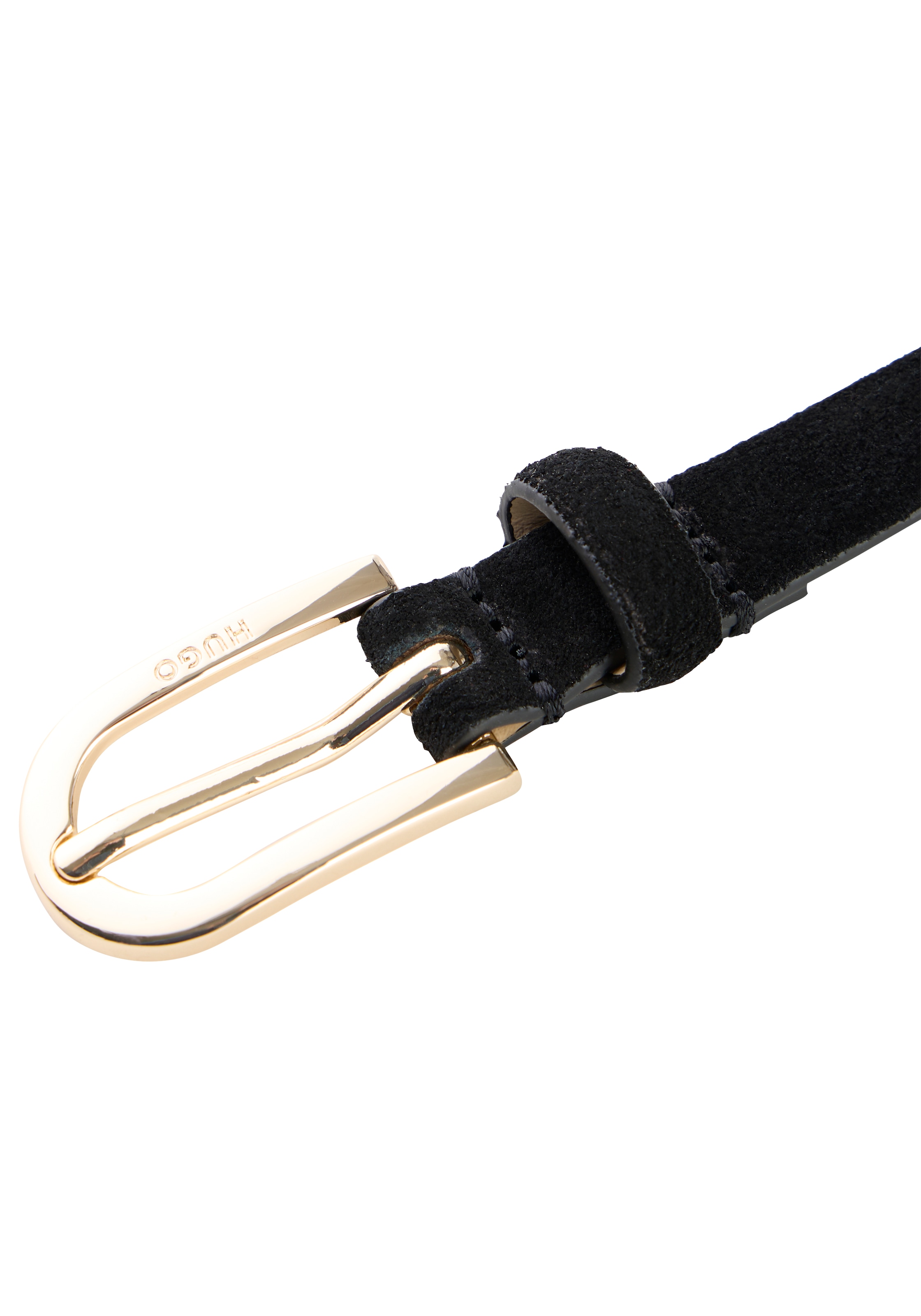 HUGO Ledergürtel »Nayara-Sd-G Sz15« aus Veloursleder, Logoprägung
