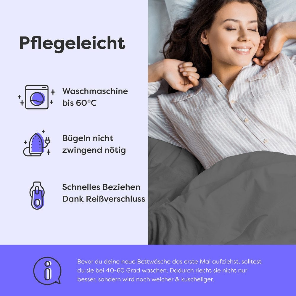 Wolkenfeld Bettwäsche »Wolkenfeld Bettwäsche Allergiker Bettwäsche, unfassbar weich« 2 Stk. tlg. 135x200 cm, 155x220 & Übergrössen inkl. Kissenbezüge 80x80, 2-farbig