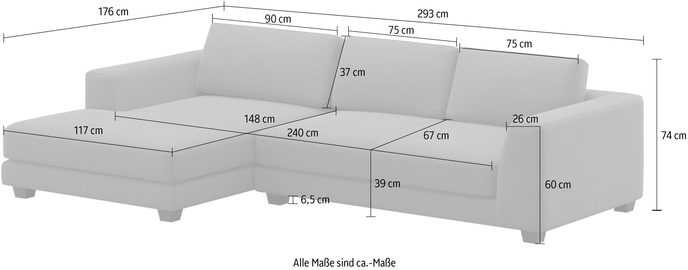 machalke® Ecksofa »atoll, L-Form«