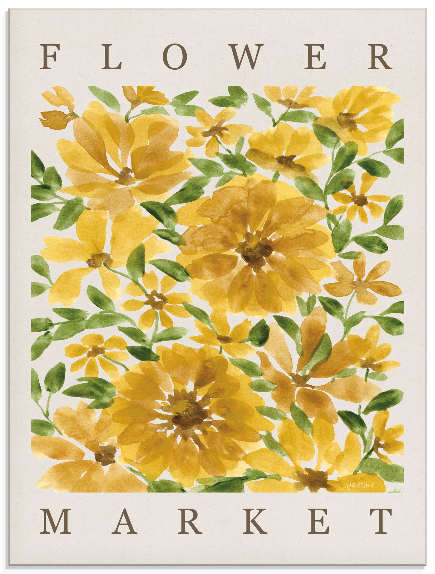 Image of Artland Glasbild "Sunflower Blooms" Blumenbilder 1 Stk. tlg. in verschiedenen Grössen