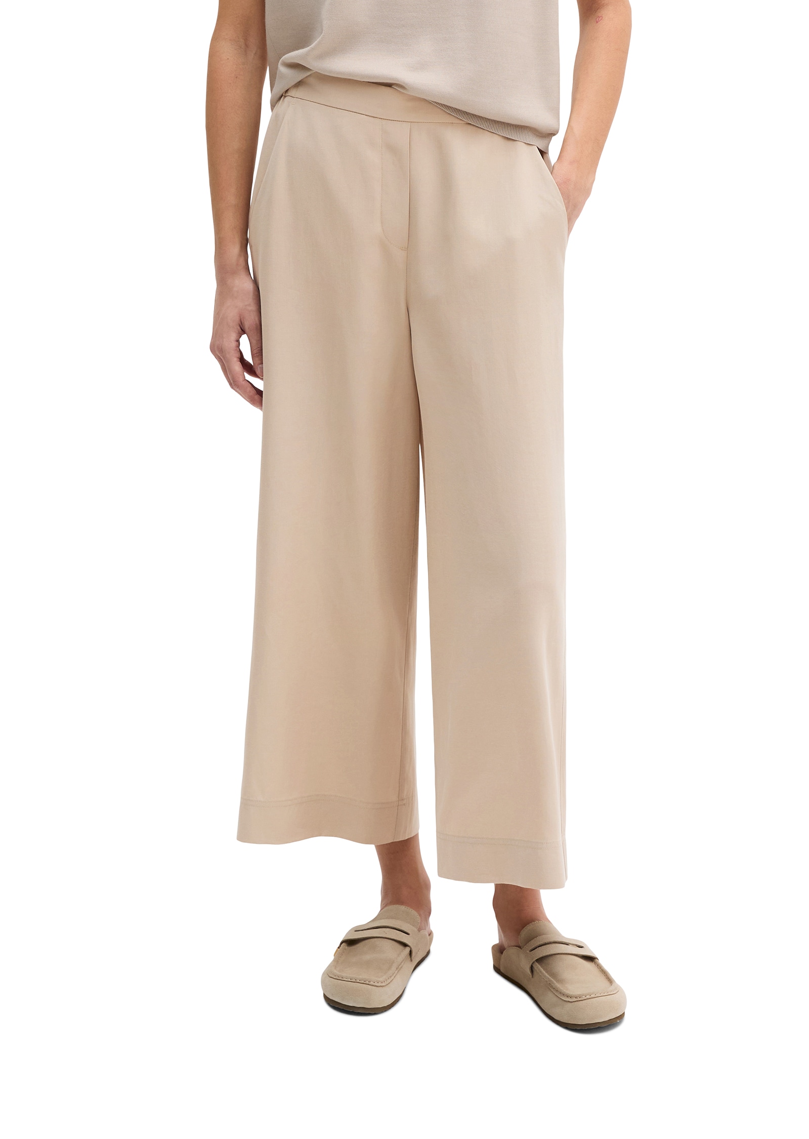 Image of Marc OPolo Dehnbund-Hose "MARGO Wide" Model Margo wide aus Lyocell-Leinen-Mix, elastischer Bund