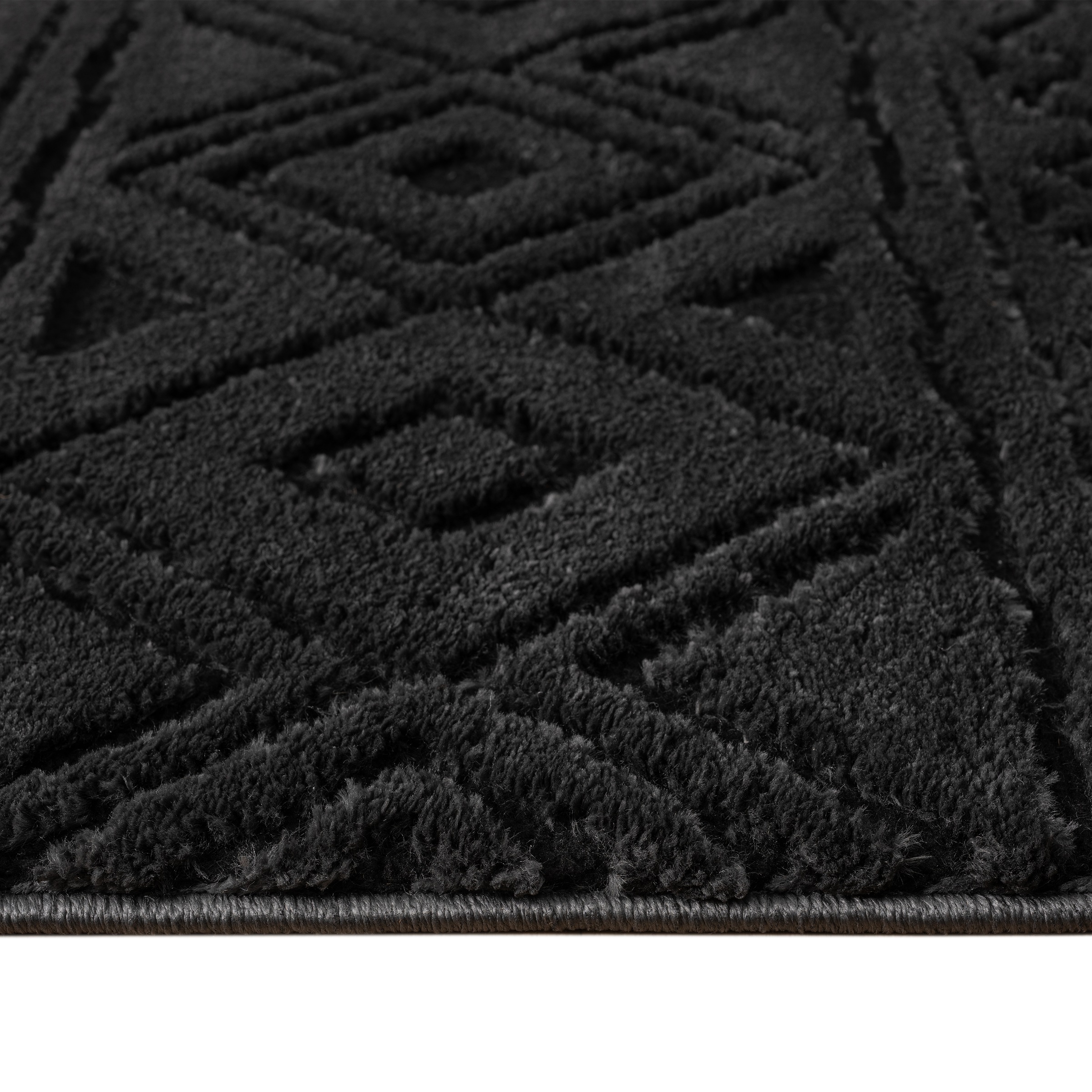 my home Läufer »Bonvo 80x300 cm«, rechteckig, 19 mm Höhe, mit Fransen, Hoch-Tief-Struktur, Wohnzimmer, Schlafzimmer