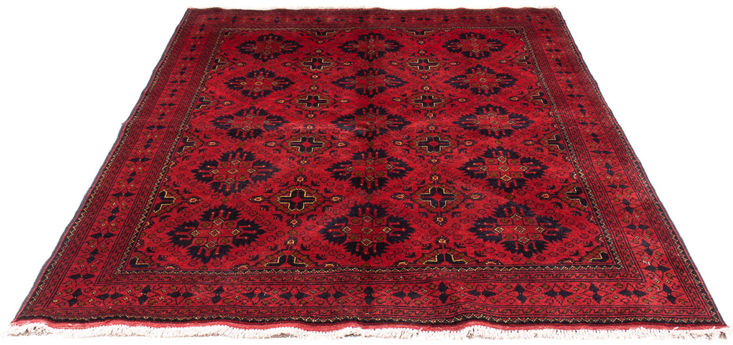 Image of morgenland Orientteppich »Afghan - Kunduz - 200 x 156 cm - dunkelrot«, rechteckig, 7 mm Höhe, Wohnzimmer, Handgeknüpft, Einzelstück mit Zertifikat bei Ackermann Versand Schweiz