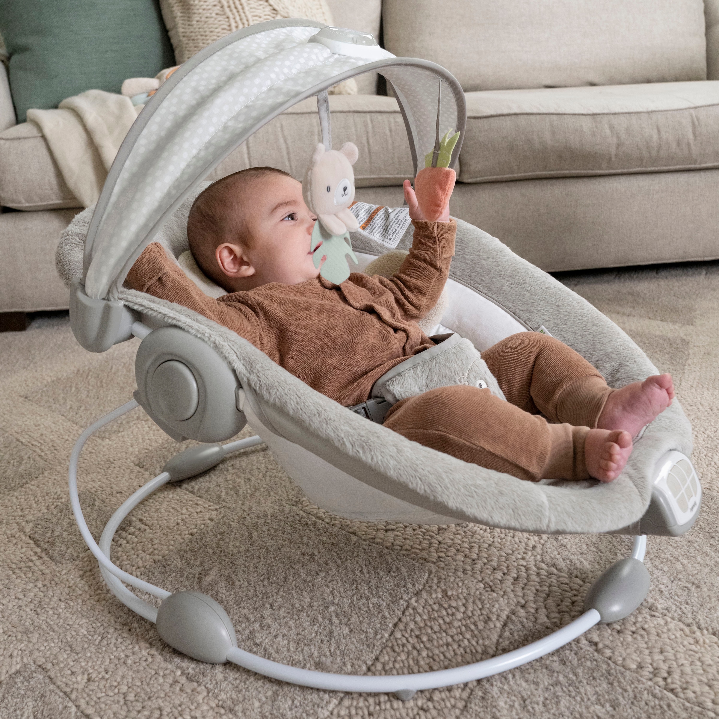 ingenuity Babyschaukel »InLighten Bouncer™ - Nate™« bis 9 kg mit Licht und Sound