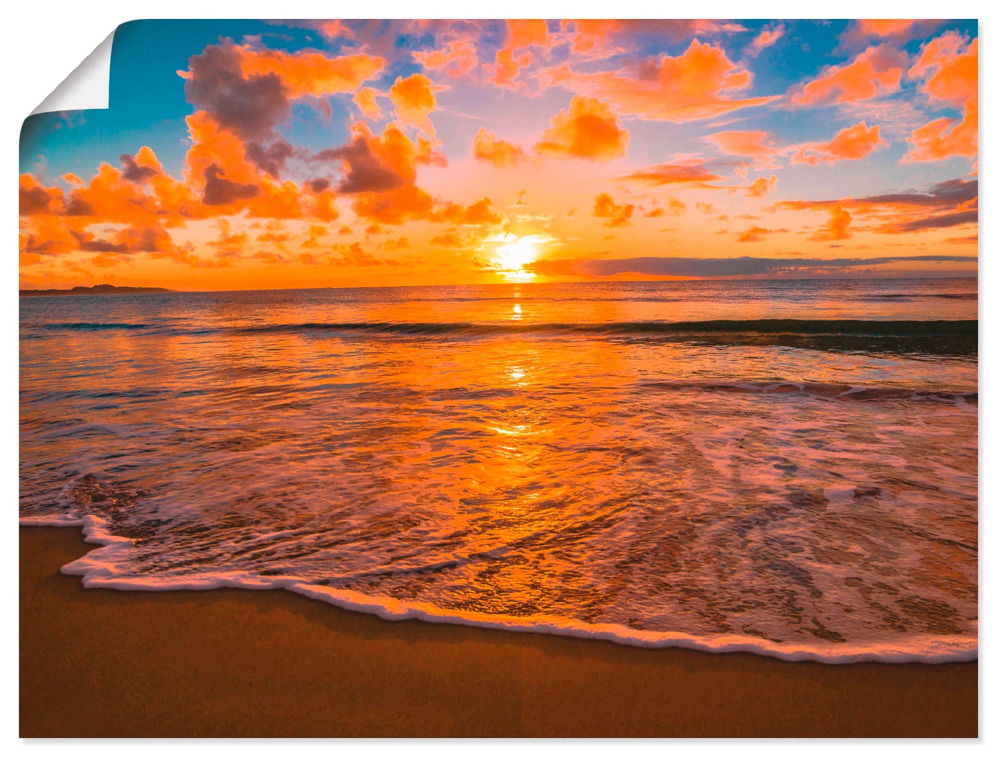 Artland Wandbild »Sonnenuntergang am Grössen & versch. -untergang, St.), als oder Wandaufkleber Leinwandbild, Strand«, kaufen Sonnenaufgang in (1 Poster