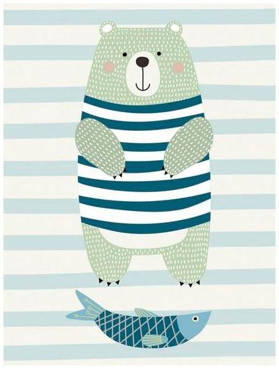 Image of Lüttenhütt Leinwandbild »Bär & Fisch« bei Ackermann Versand Schweiz