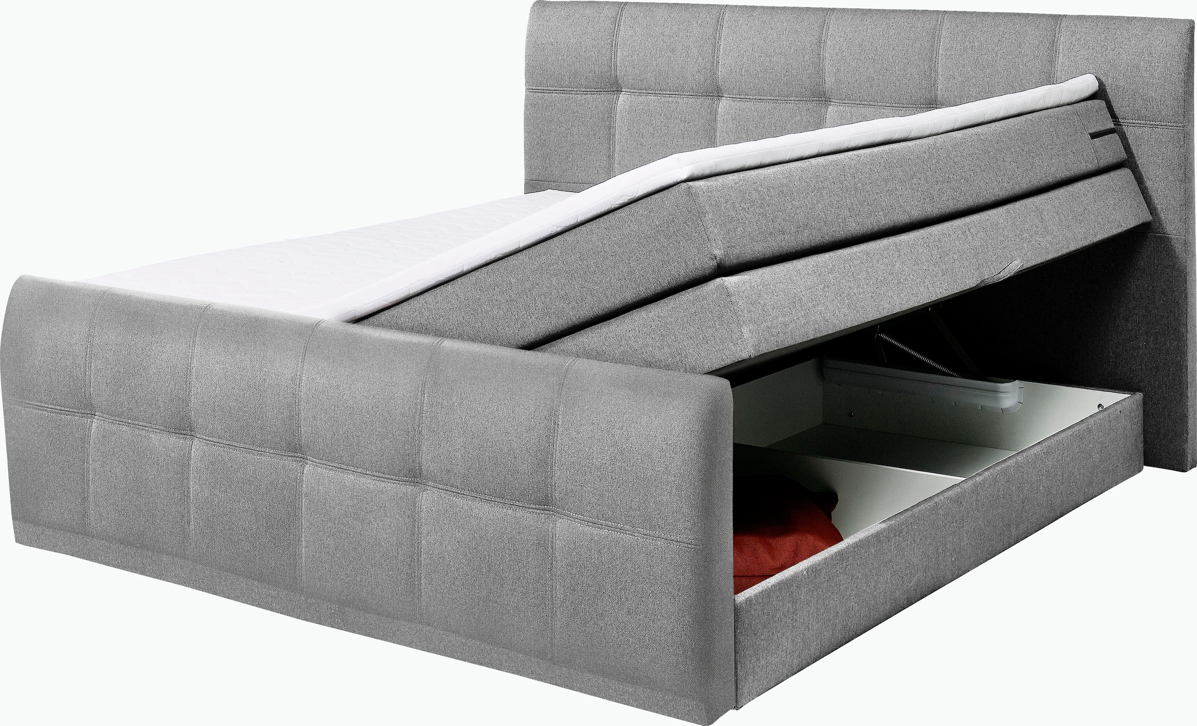 ED EXCITING DESIGN Boxspringbett »Sacramento«, inkl. zwei Bettkästen und Topper