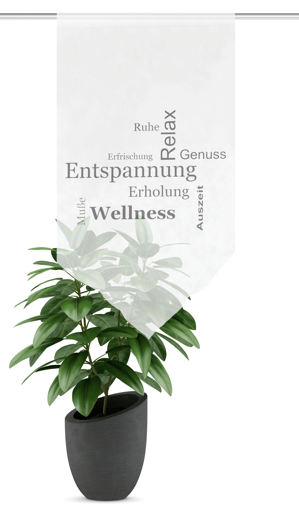 HOME WOHNIDEEN Rideau à vitres »AUSZEIT« Passage tige 1 cuis tlg. DIGITALBEDRUCKT, VOILE, SCHAUBE