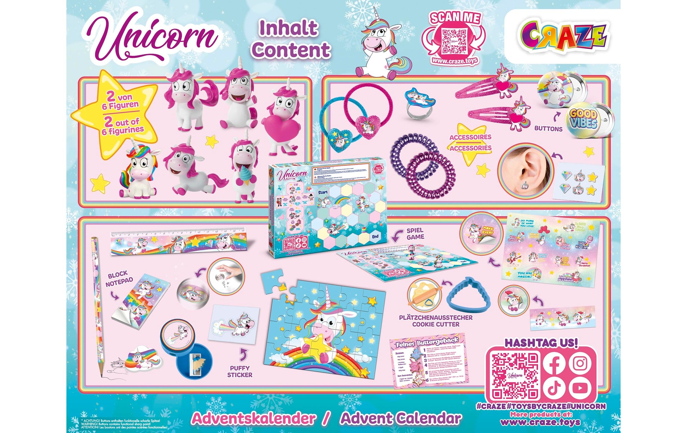 CRAZE Adventskalender »Unicorn 2024«, ab 3 Jahren