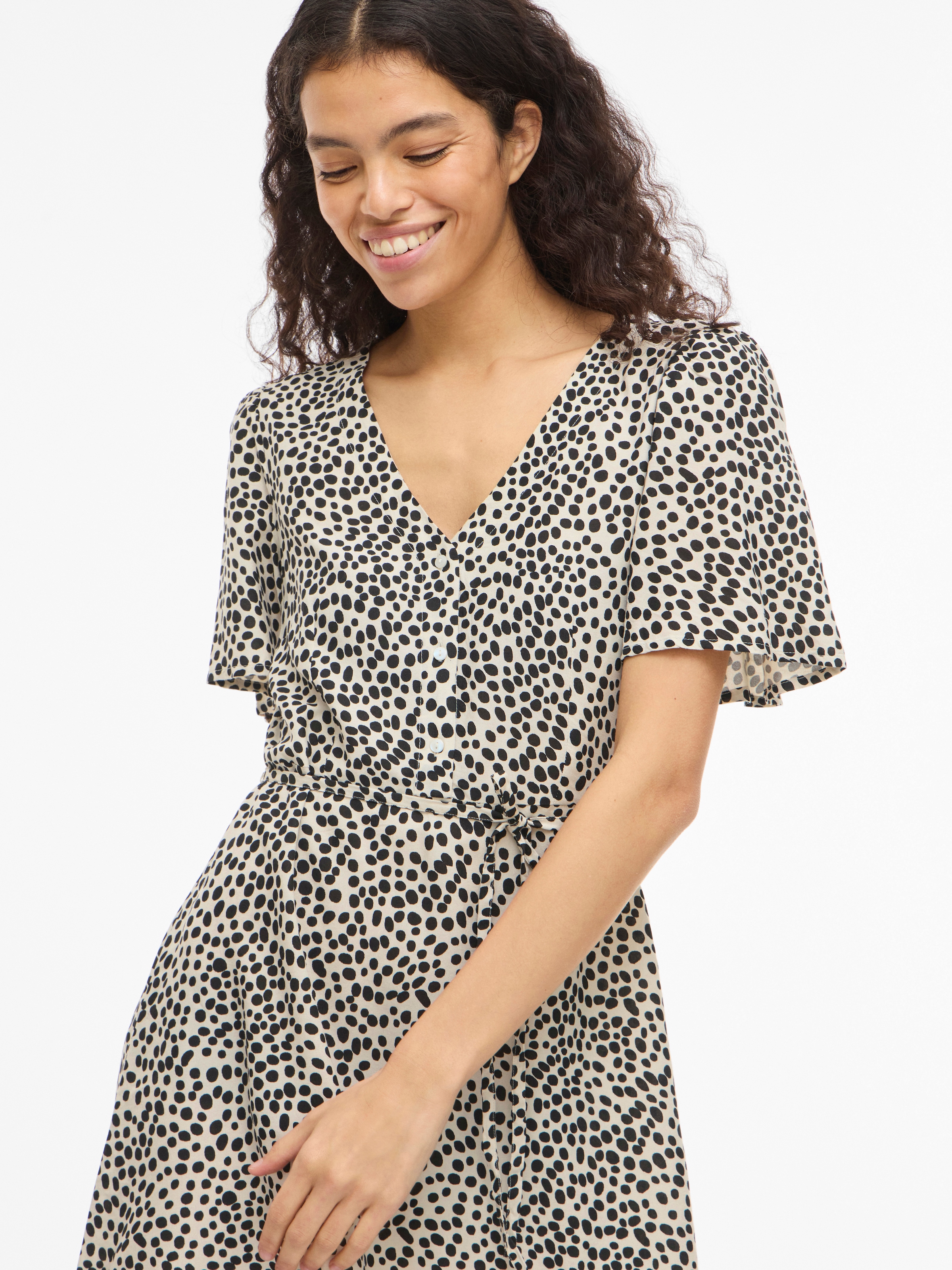 Image of Vila Minikleid "VIGRACE V-NECK S/S SHORT DRESS - NOOS" Sommerkleid