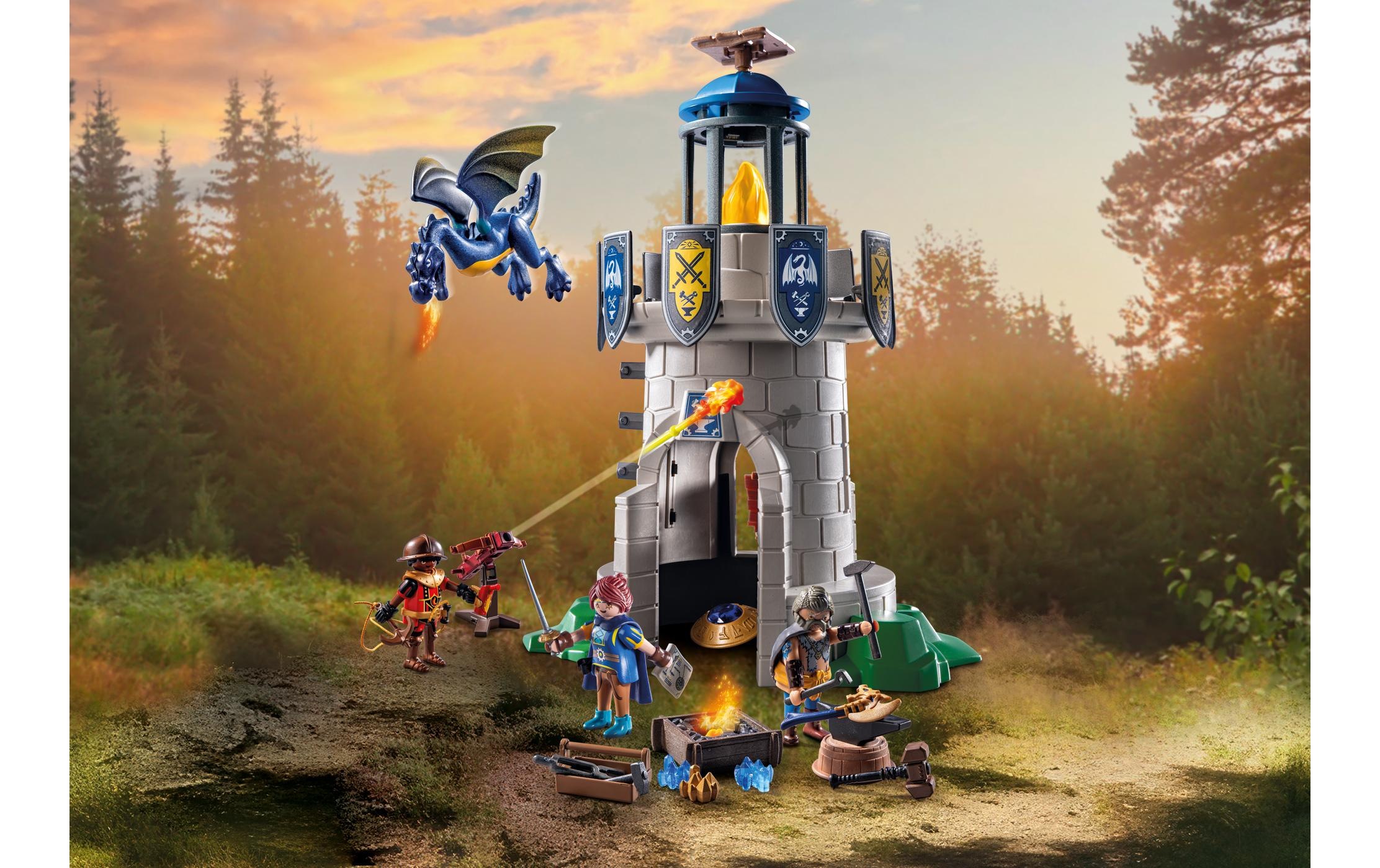 Playmobil® Spielbausteine »Novelmore Ritterturm mit Schmied und Drache 71483«, (89 St.)