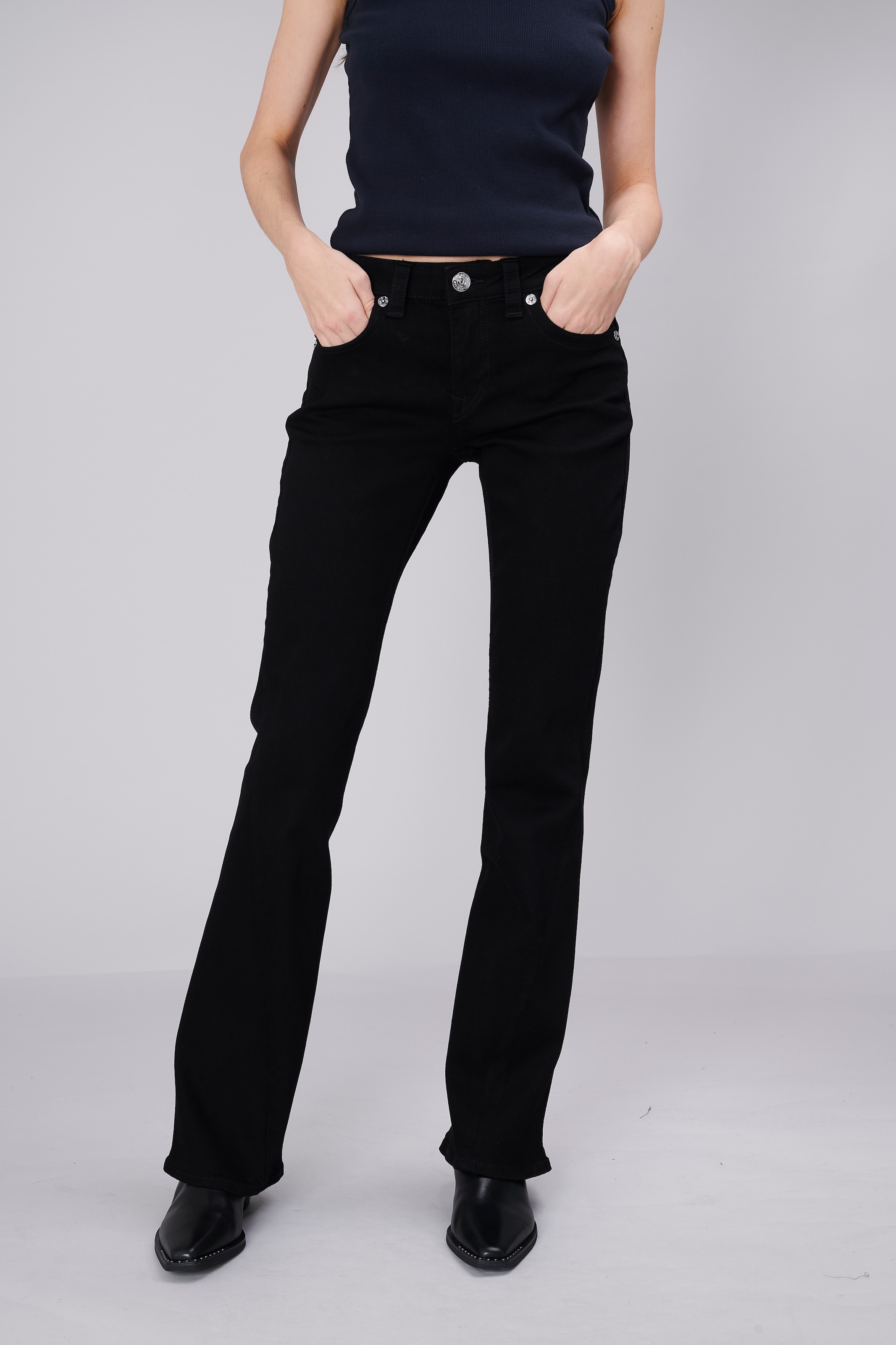 Image of True Religion Bootcut-Jeans "JOEY MID RISE FLARE FLAP" Baumwollmischung, Flared fit