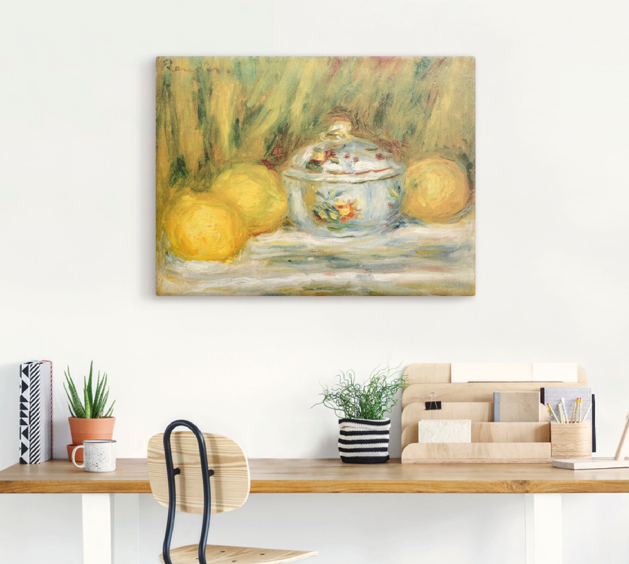 Artland Wandbild »Stillleben mit Zuckerdose und Zitronen«, Arrangements, (1 St.), als Leinwandbild, Wandaufkleber oder Poster in versch. Grössen