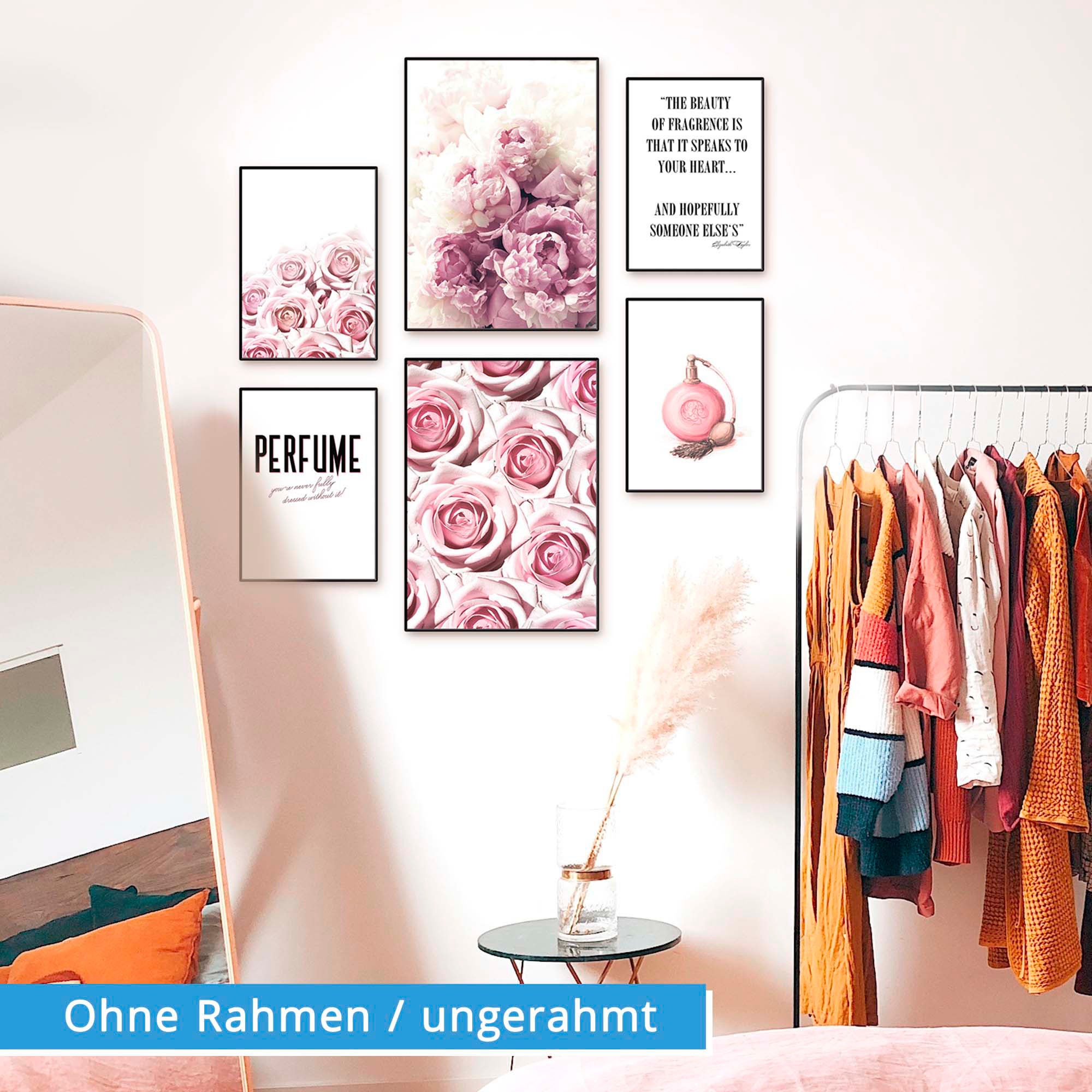 Artland Poster »Schönheit der Rose« Blumen 6 Stk. tlg. Bilder Set, 6tlg. 4xDIN A4 / 2xDIN A3, ohne Rahmen