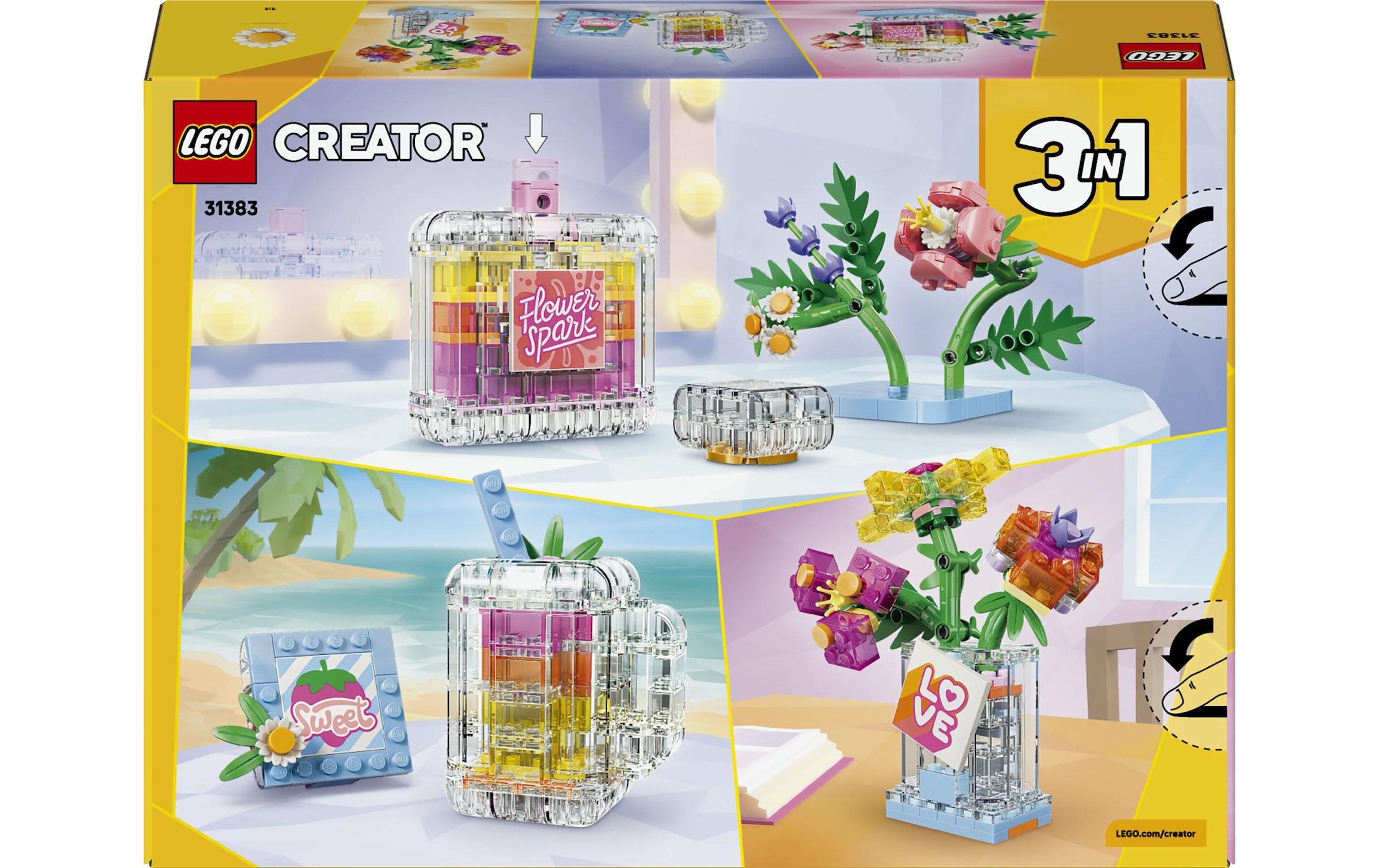 LEGO® Konstruktionsspielsteine »Parfümflasche mit Blumendeko (31383), LEGO Creator« Made in Europe