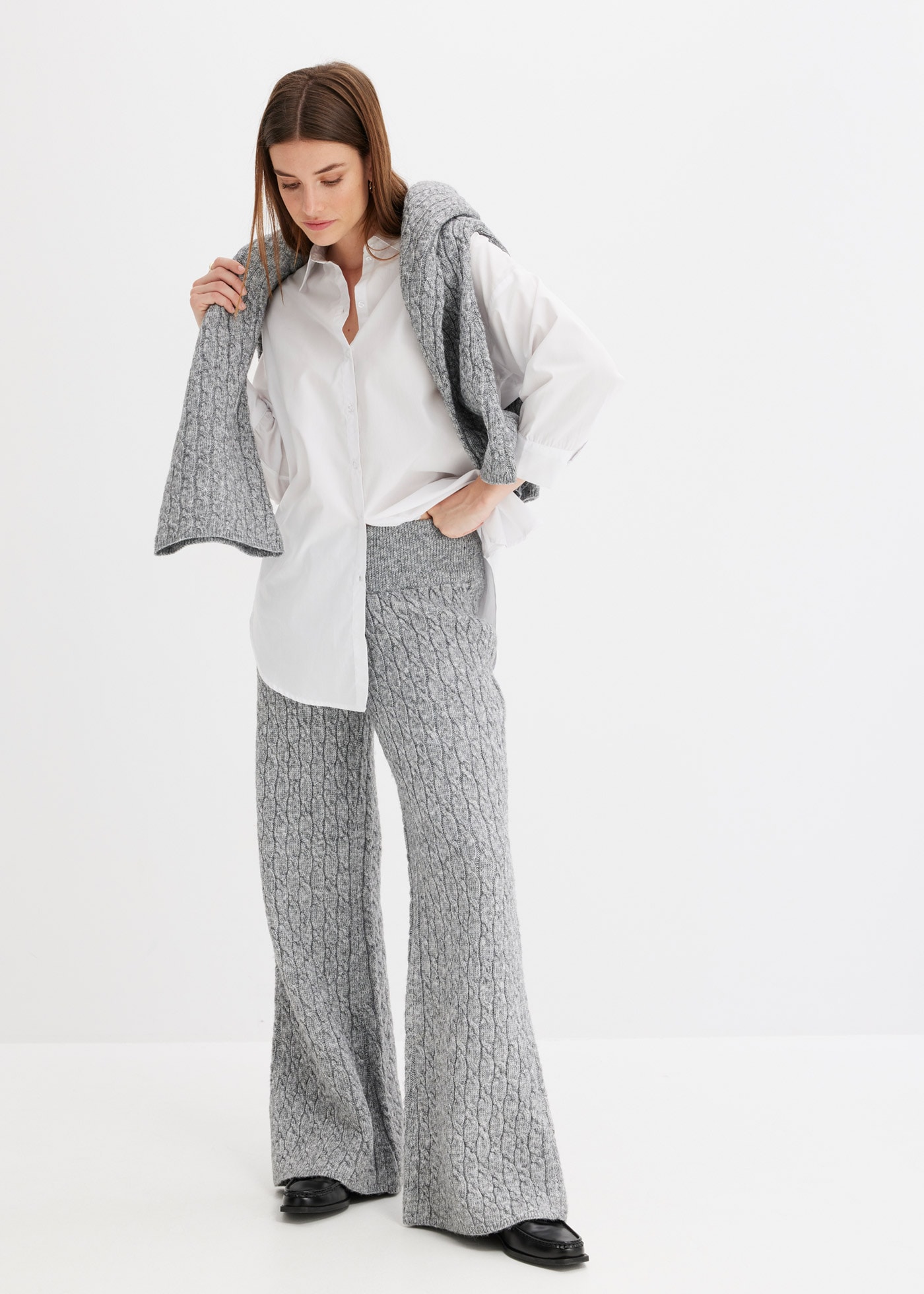 bonprix Stoffhose »Strickhose mit Zopfmuster«  Strickhose mit Zopfmuster