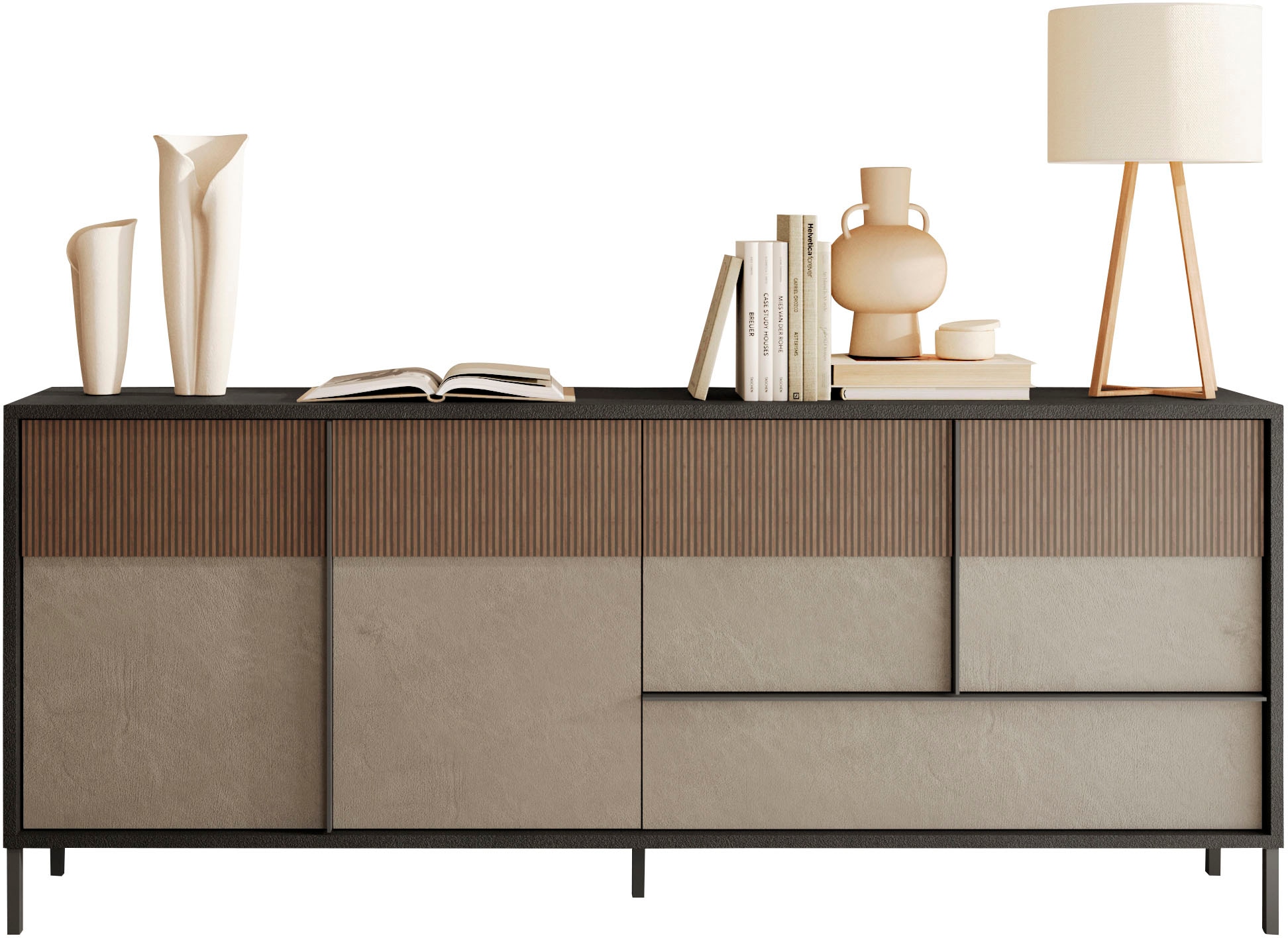 Image of Home affaire Sideboard "Everest Breite 206 cm, Kommode mit 4 Türen u. 1 Schubkasten" Anrichte, Soft/Self Closing, Korpus 22 mm