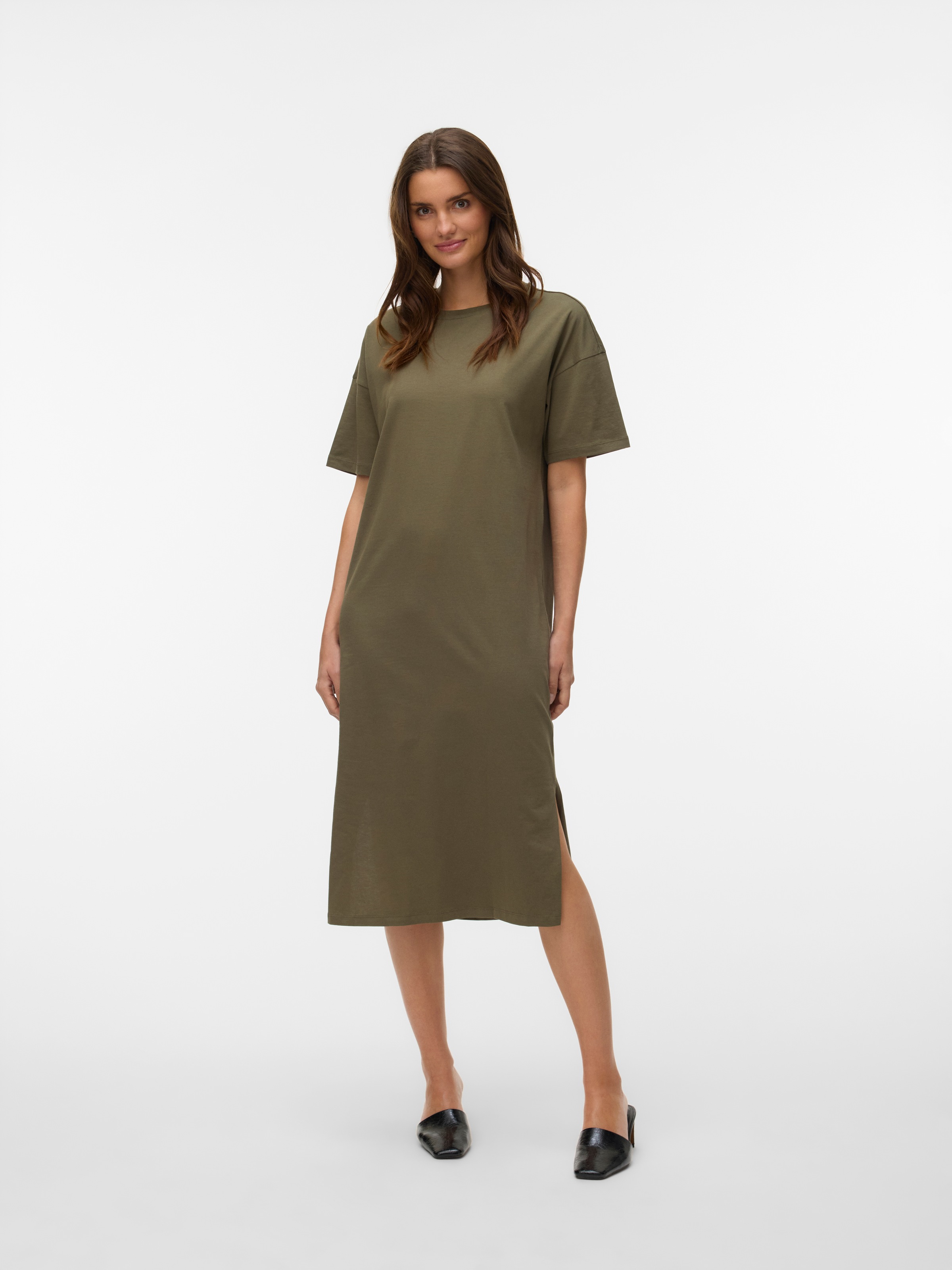 Vero Moda Robe t-shirt »VMMOLLY SS OVERSIZE CALF DRESS NOOS« Baumwolle, regular fit
