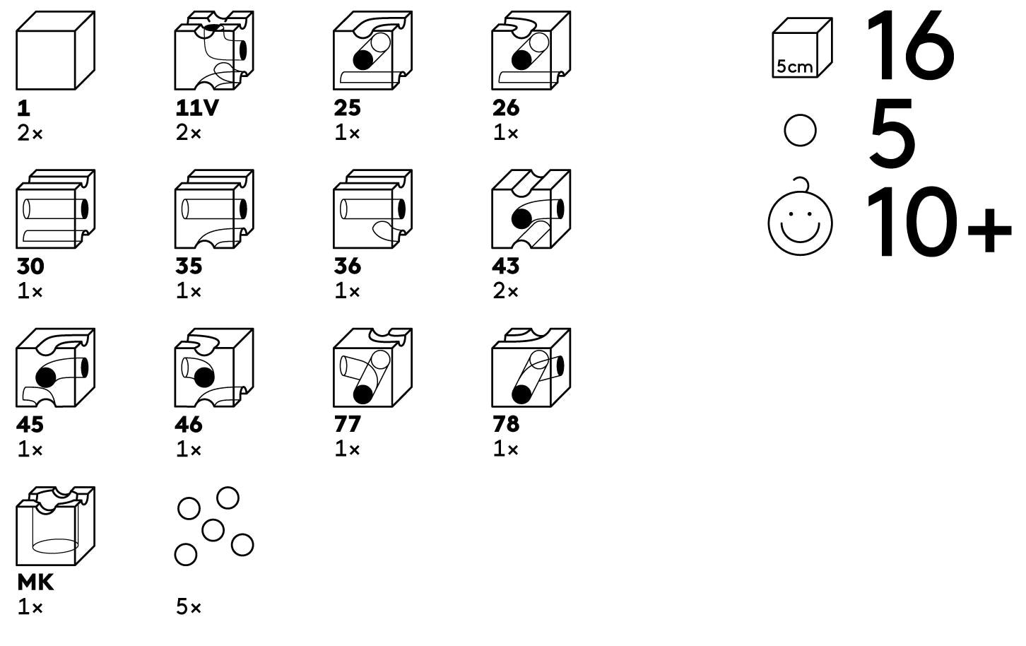   Piste de billes »Cuboro Zubehör Pro extra Set« Nchhaltiges Spielzeug aus naturbelassenem Schweizer Buchenholz