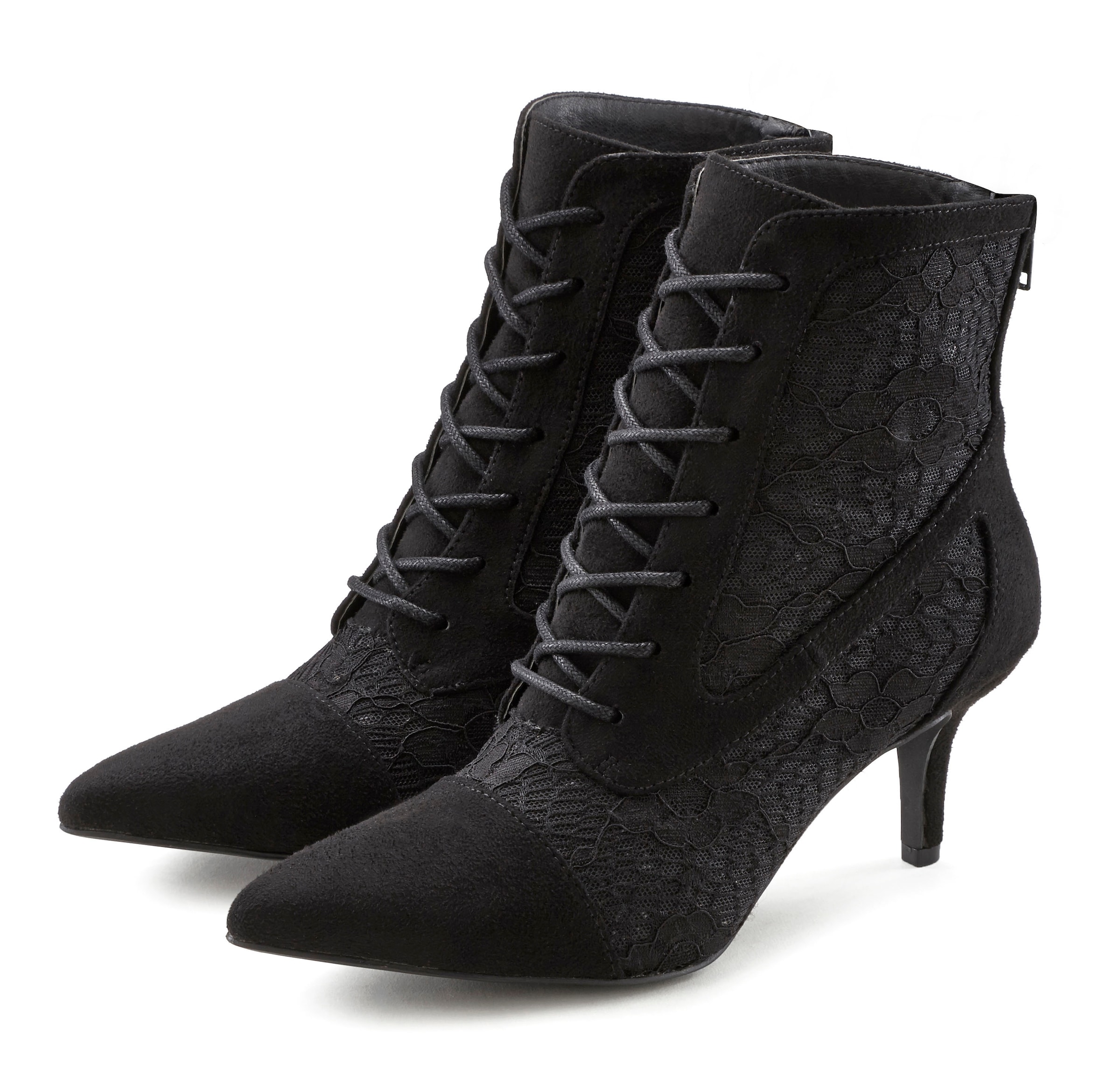Image of LASCANA Schnürstiefelette "Sommerstiefelette" in sexy Spitzen Optik, Stiefel
