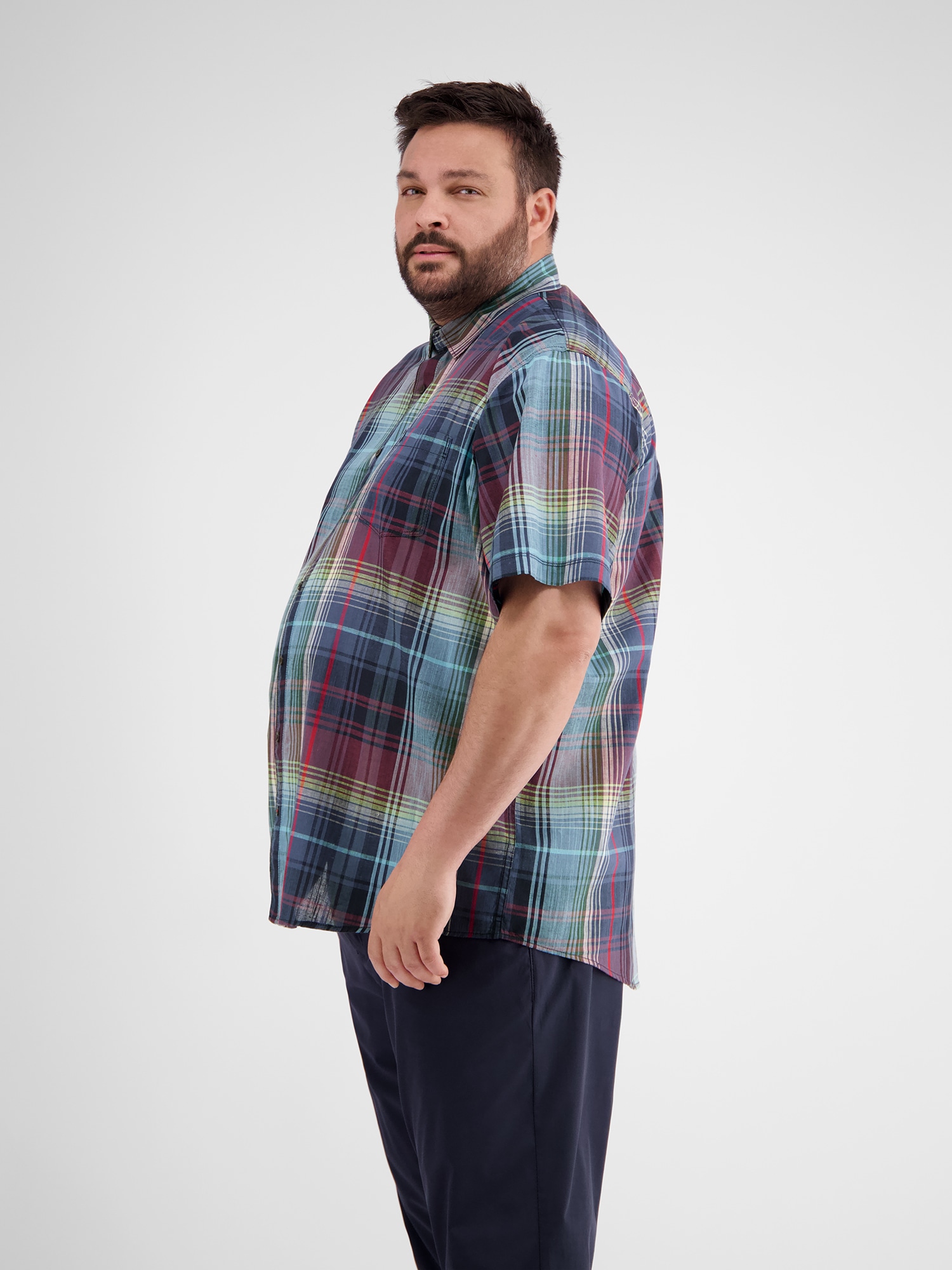 LERROS Chemise à manches courtes »Sommerliches Karohemd in Übergrössen«