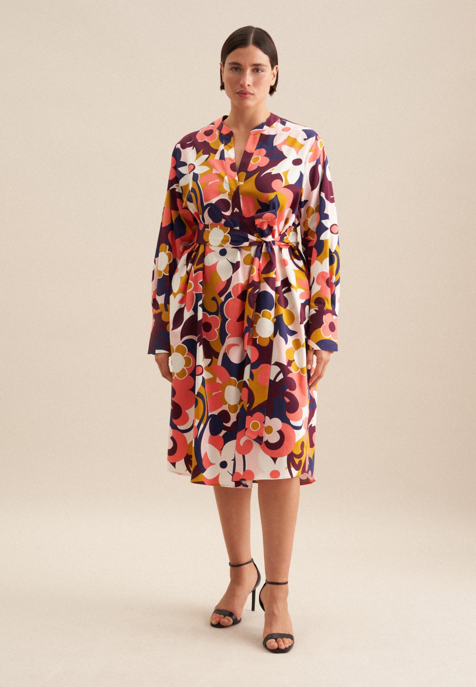 Image of seidensticker Sommerkleid "Schwarze Rose" 1/1 Kragen Floral