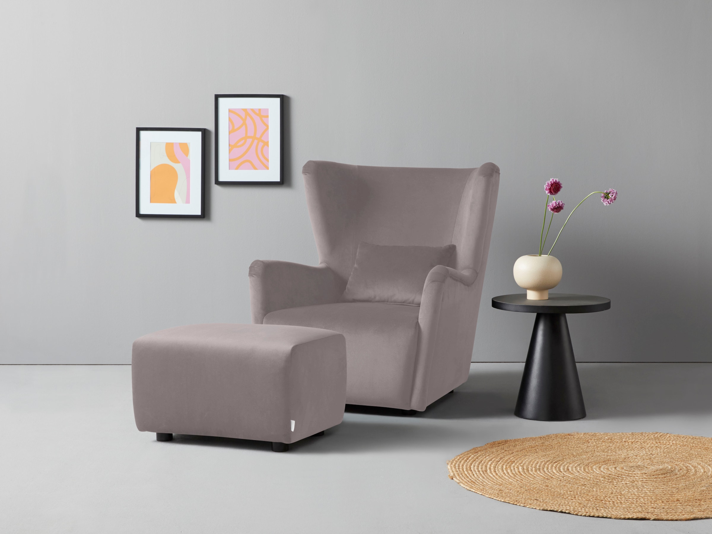 LeGer Home by Lena Gercke Fauteuil à oreilles »Levke Sessel« wahlweise mit oder ohne Hocker