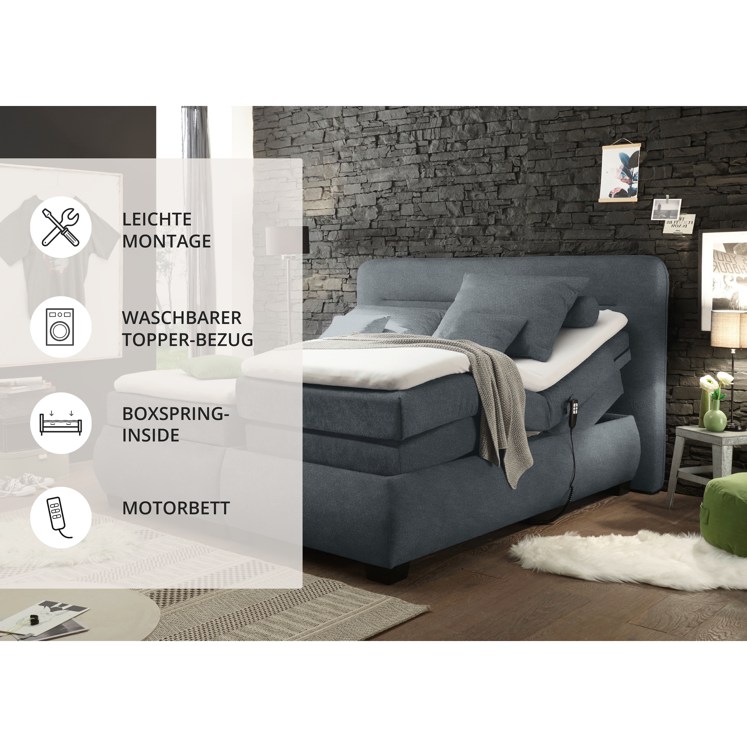 ED EXCITING DESIGN Lit boxspring »Evolution« inkl. Motor und Topper