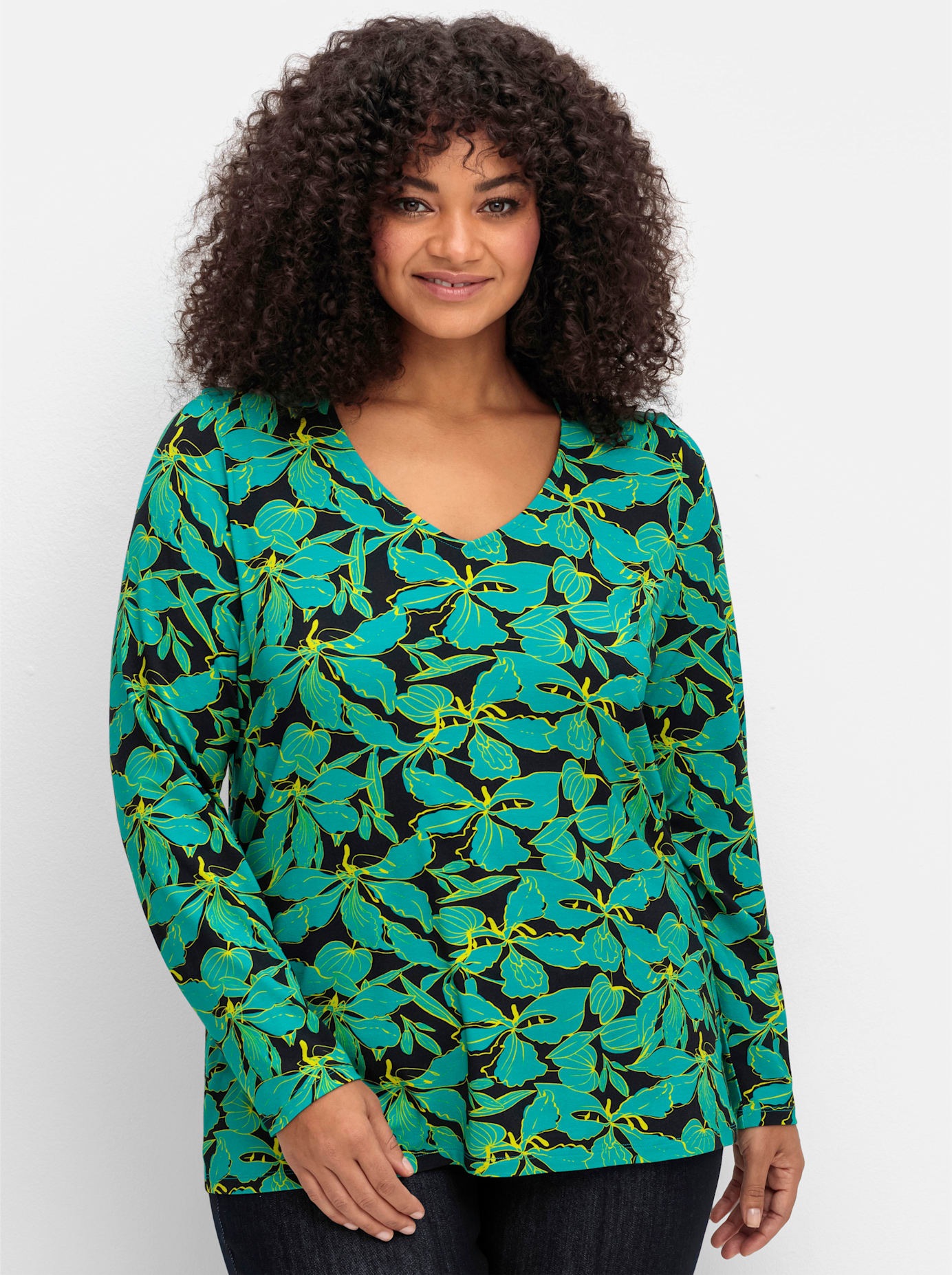 sheego by Joe Browns Langarmshirt »T-Shirt«, (1 tlg.)