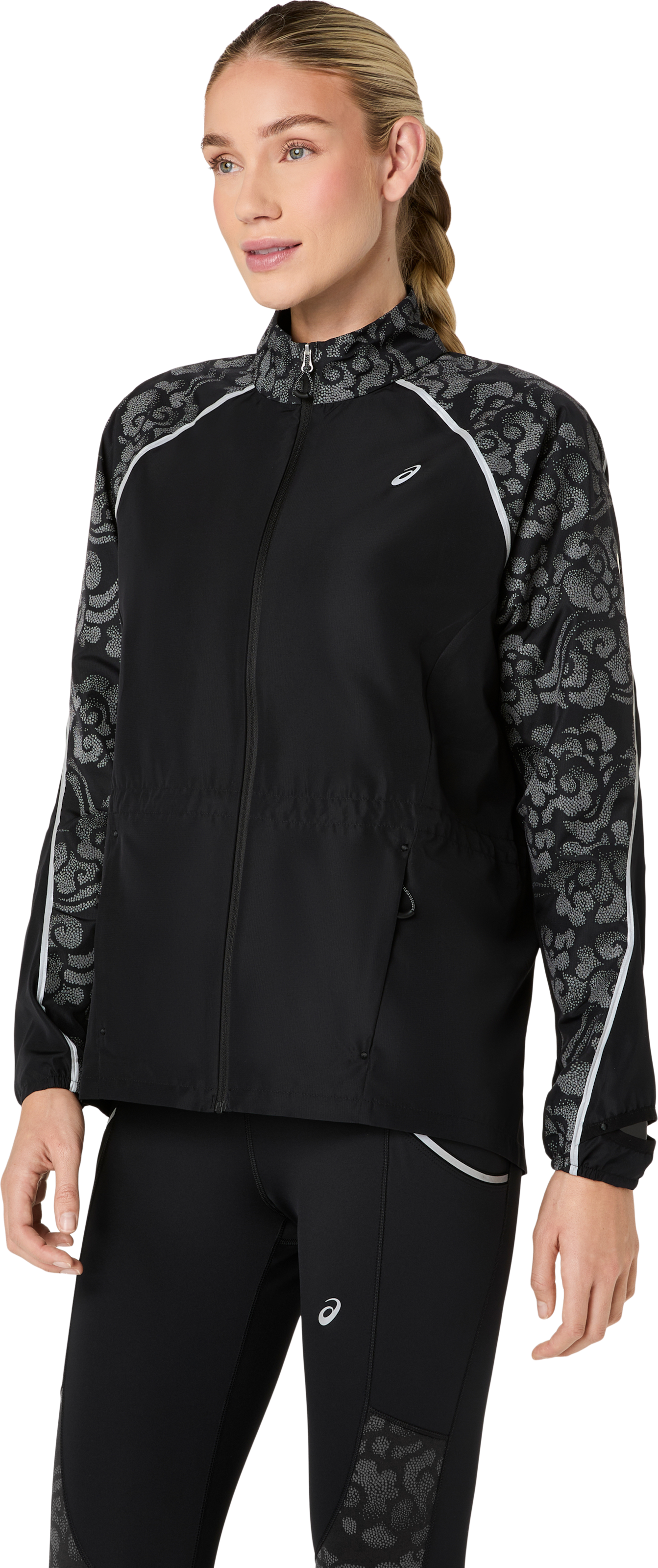 Asics Veste de course à pied »ROAD LITE-SHOW JACKET« Respirant, réfléchissant, poche pour smartphone