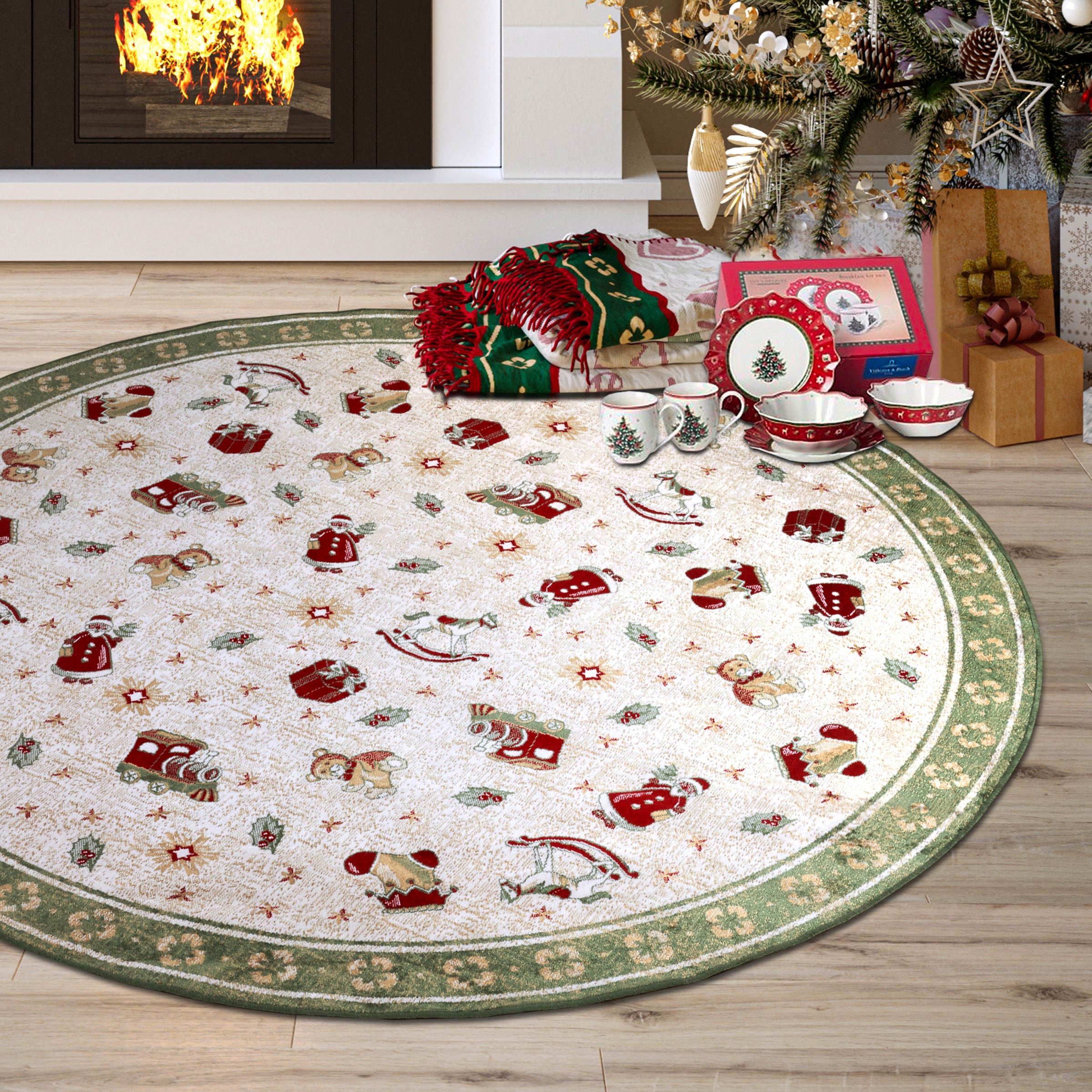 Image of Villeroy & Boch Teppich "Nostalgic Shine Toys Delight, eckig, rund und Läufer" rechteckig 6 mm Höhe Weihnachten, Wohnzimmer, Flur, Geschenk, Toys Delight, Dekoration