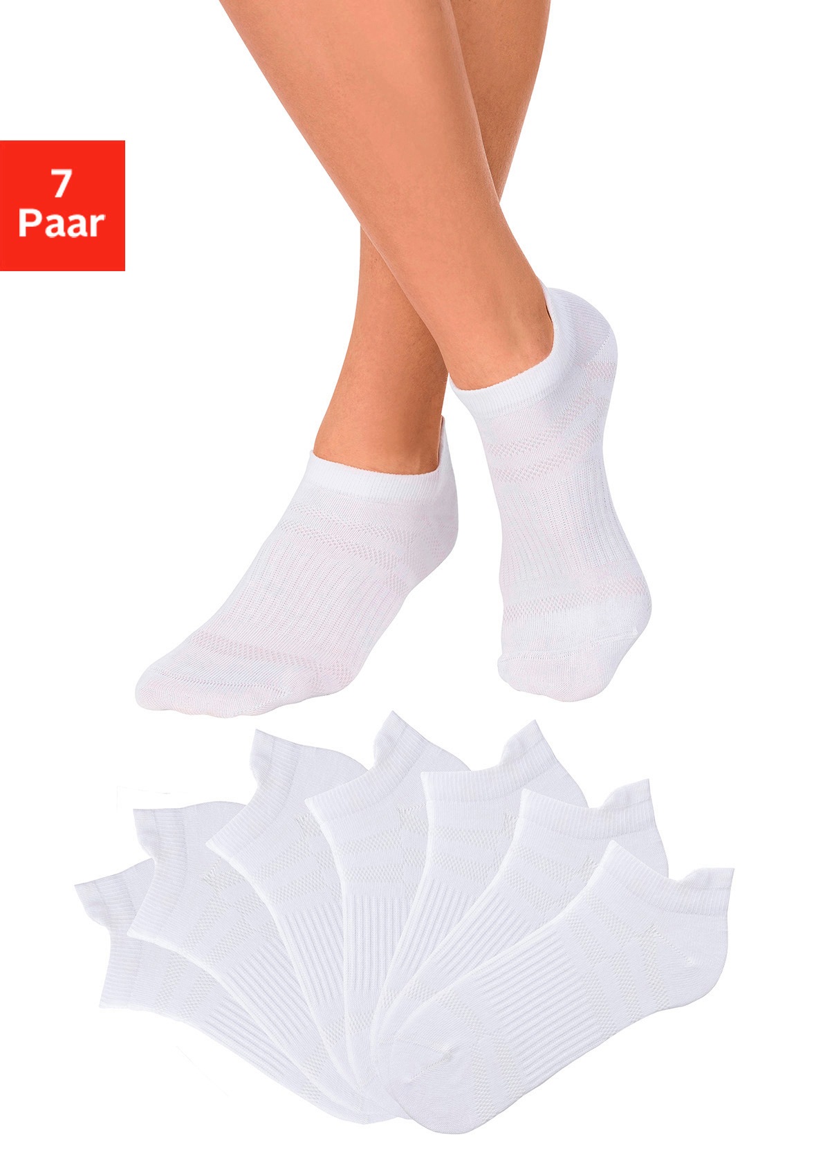 Image of LASCANA ACTIVE Sneakersocken, (7 Paar), in Piqué-Optik bei Ackermann Versand Schweiz