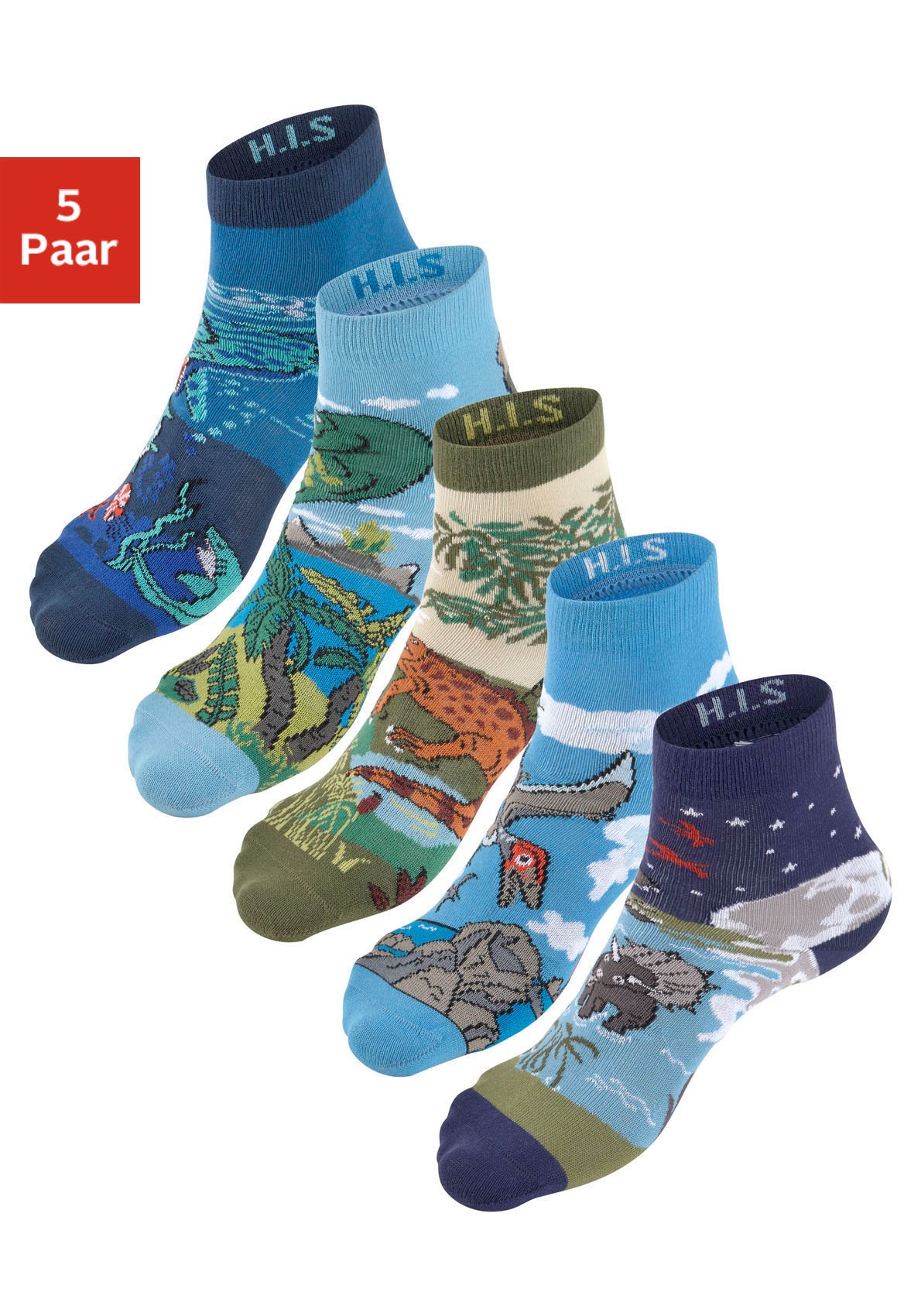 Image of H.I.S Socken, (5 Paar), mit eingestrickten Motiven bei Ackermann Versand Schweiz