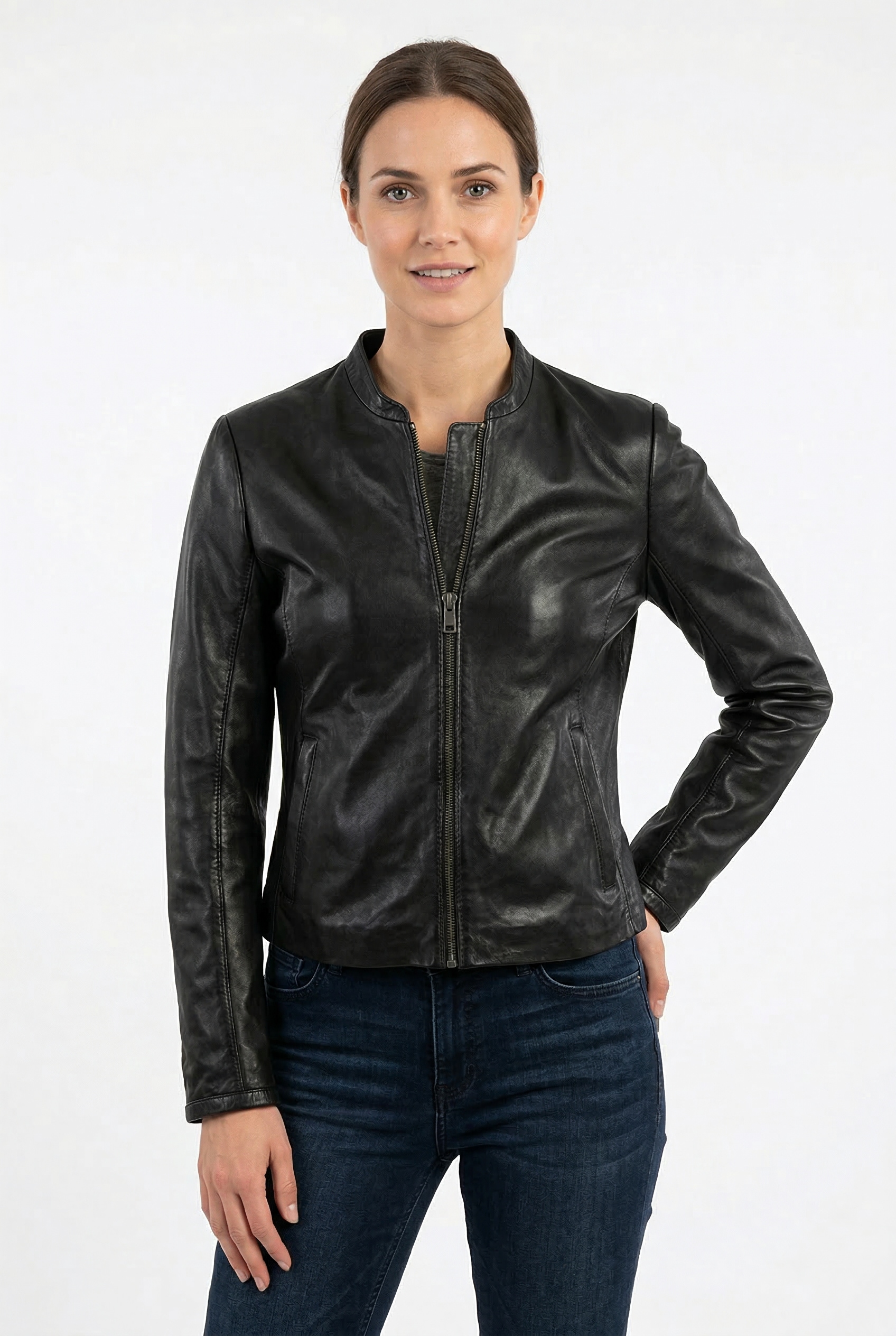 Image of Mauritius Lederjacke "MWLuena" im minimalistischen Design