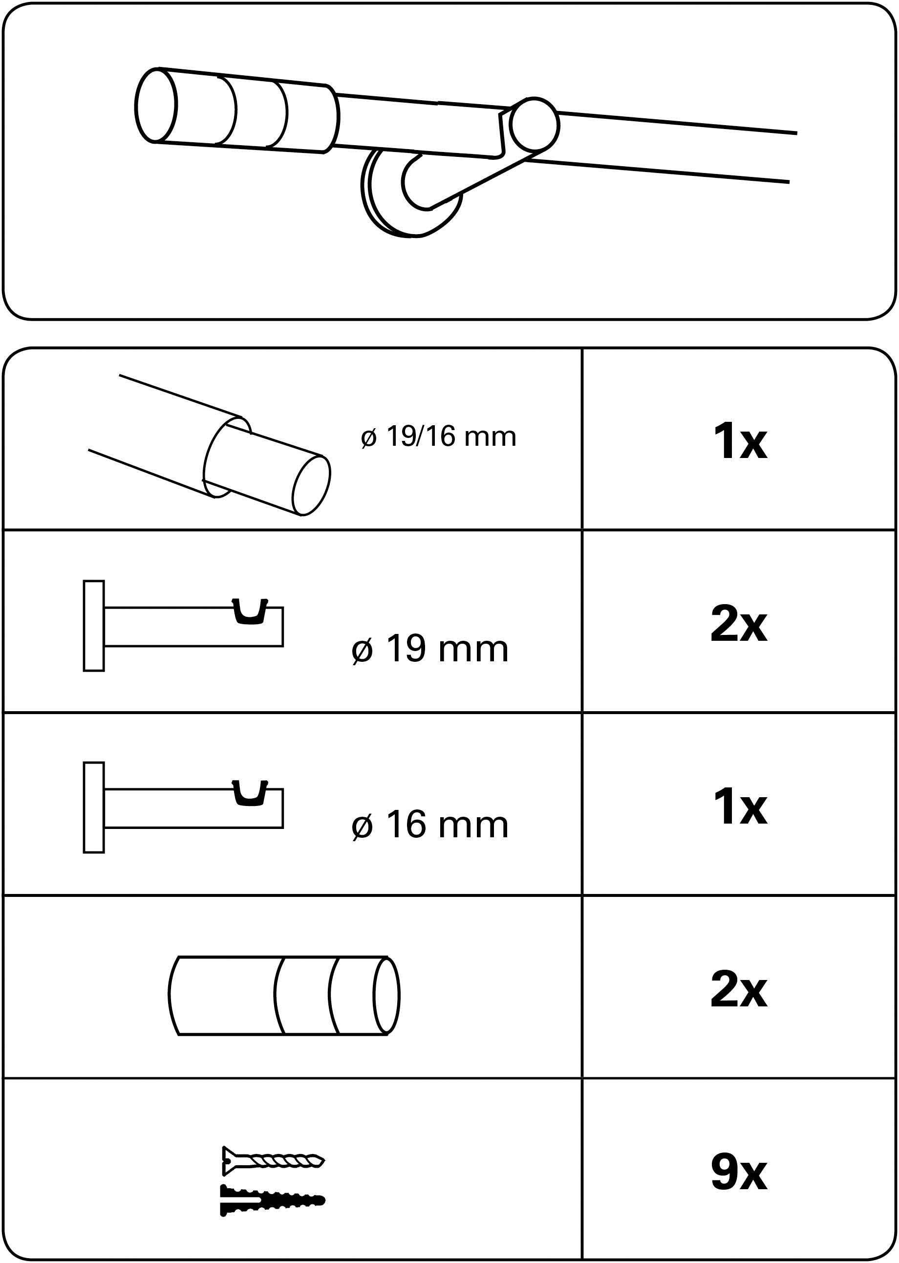 GARDINIA Gardinenstange »Gardinenstangen Set Metall«, 1-Lauf jetzt ausziehbar, läufig-läufig, 1 kaufen