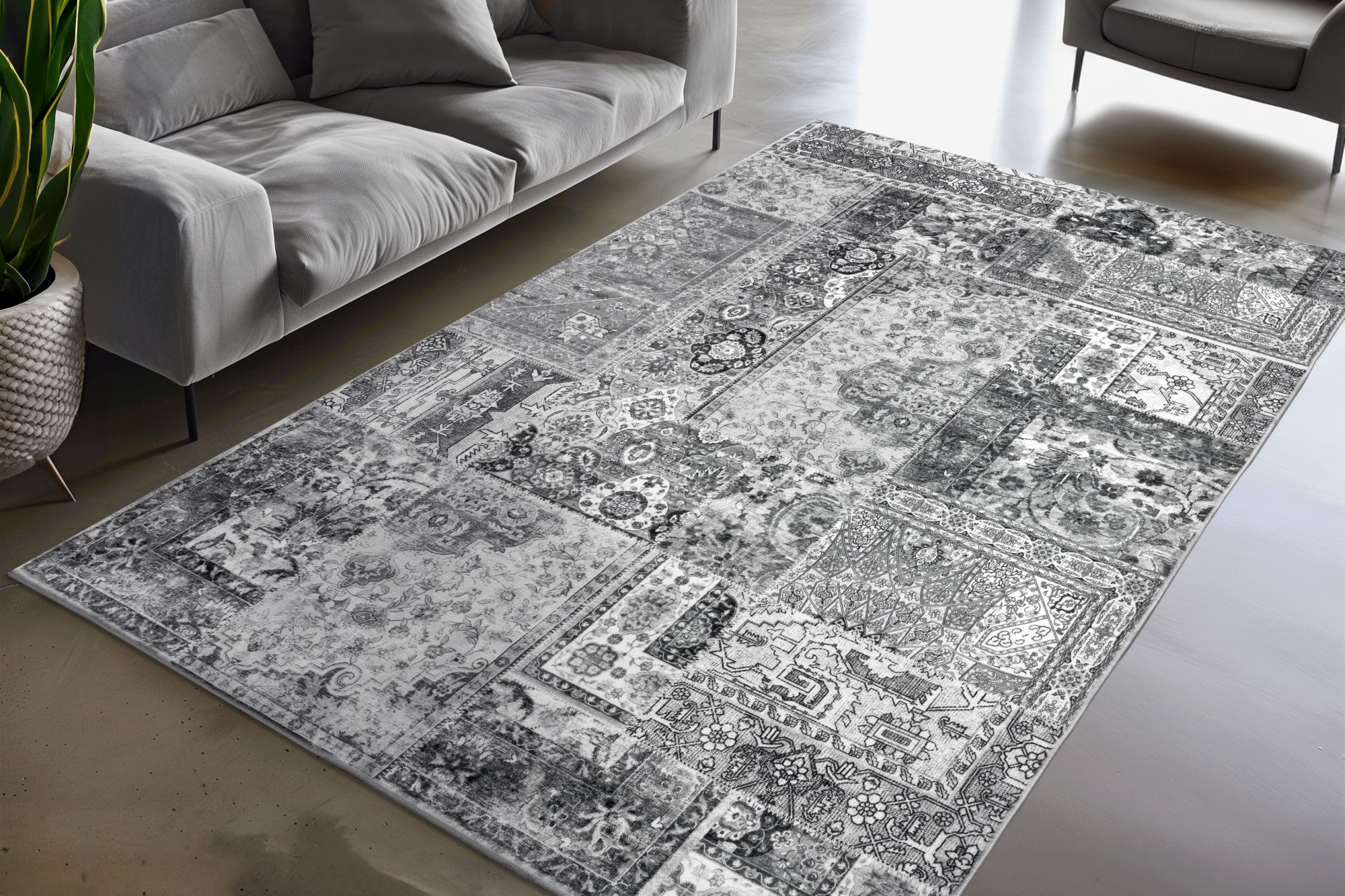 Image of Obsession Teppich "Avantgarde 105" rechteckig 8 mm Höhe modernes Patchwork Design, waschbar, In- und Outdoor, Balkon, Terrasse
