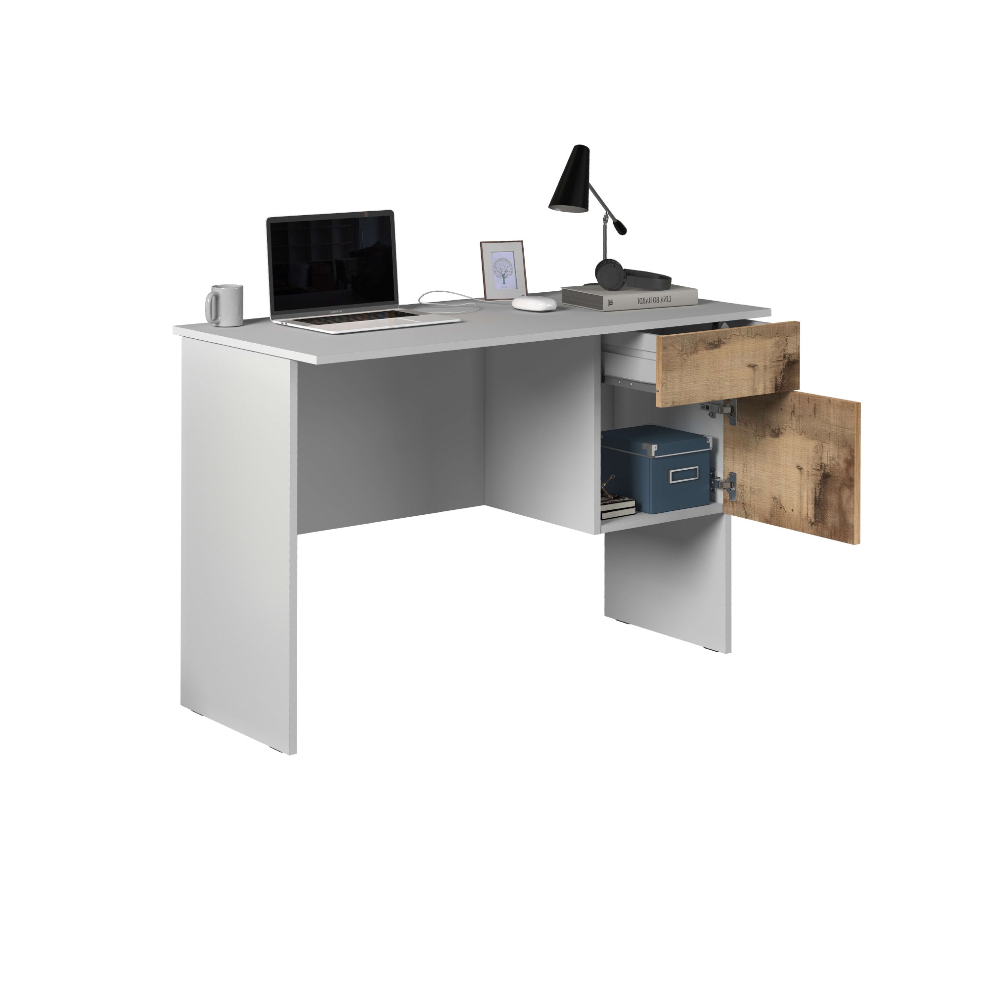 INOSIGN Schreibtisch »Coro, kleiner Computertisch, Bürotisch« mit 1 Tür & 1 Schublade, Breite 110 cm, Made in Italy