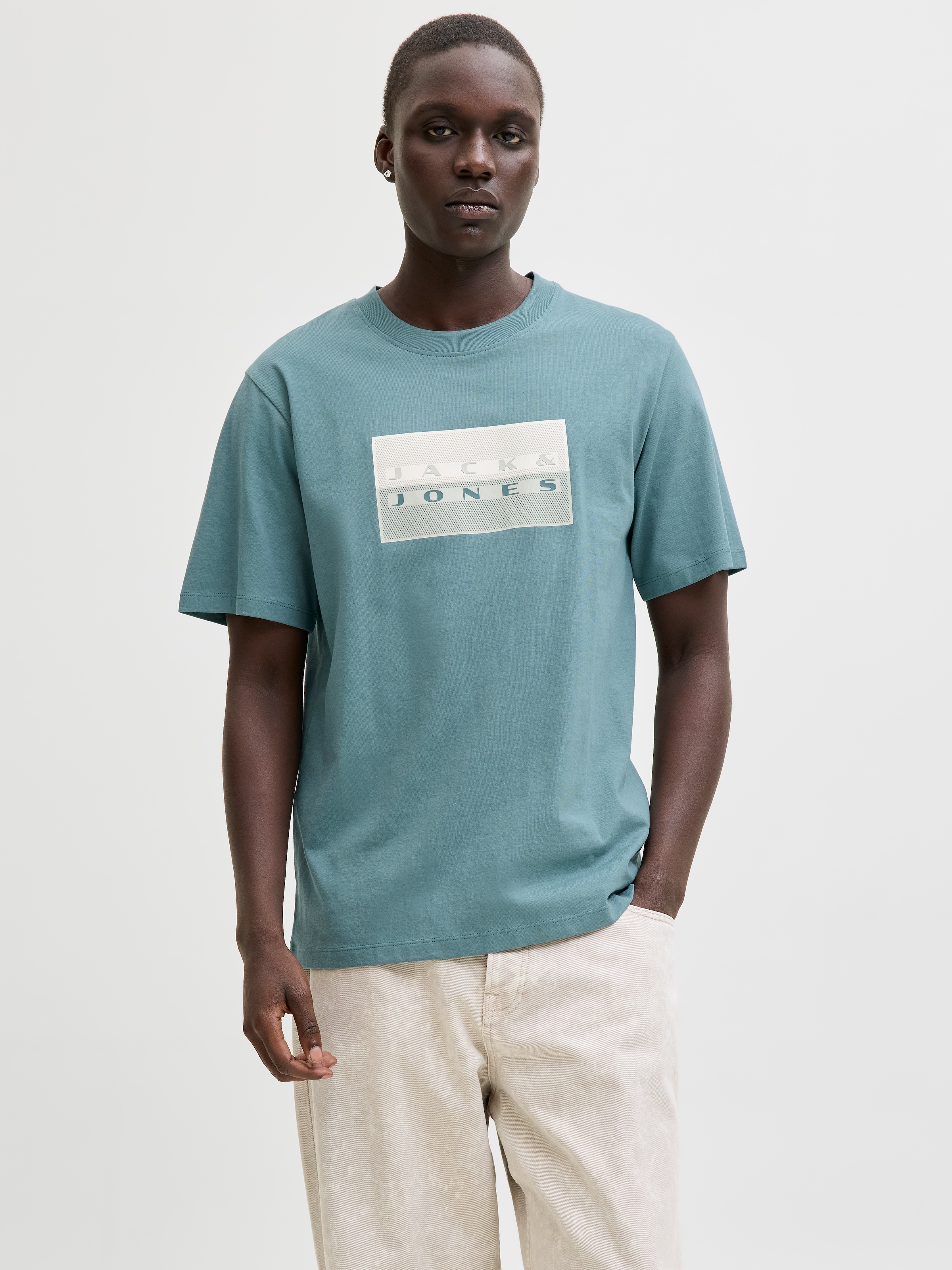 Image of Jack & Jones Kurzarmshirt "JCOFUSION DOTS PRINT TEE SS CREW SN" Baumwolle, regular fit