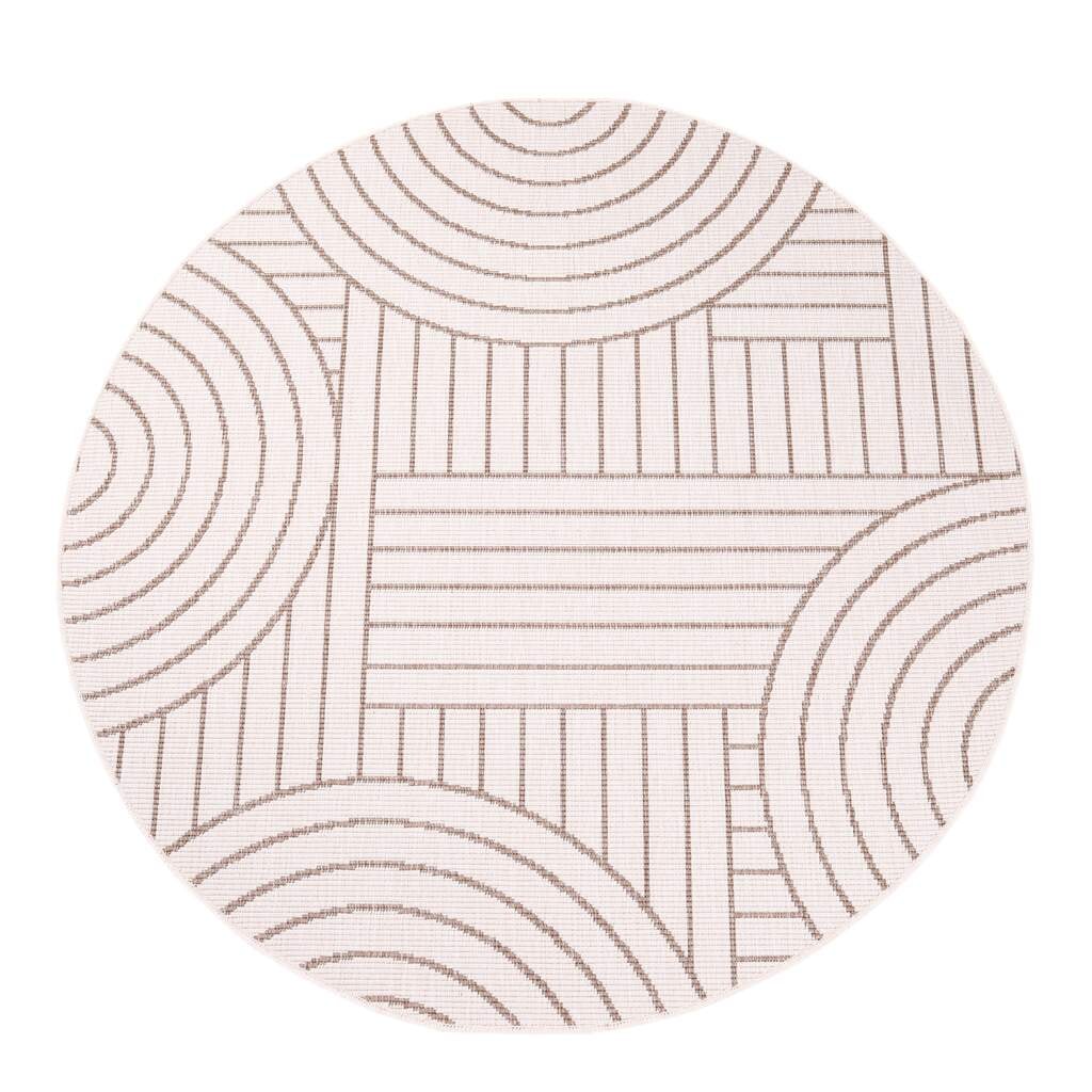 Carpet City Outdoorteppich »DUO RUG 5842« rund 5 mm Höhe Wendeteppich Wetterfest In- & Outdoor, Balkon, Terrasse, Wohnzimmer