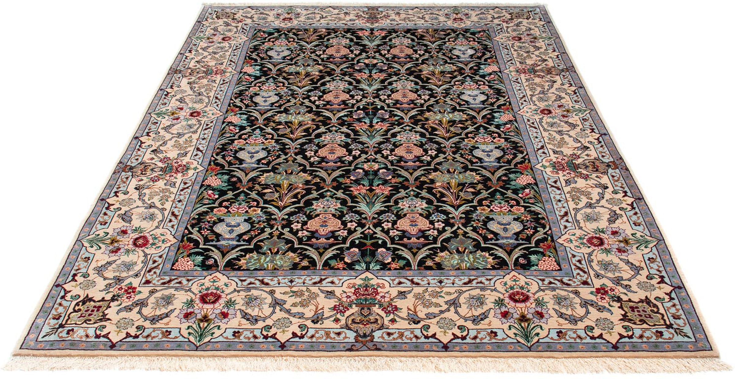 Image of morgenland Orientteppich »Perser - Isfahan - Premium - 233 x 156 cm - dunkelblau«, rechteckig, 6 mm Höhe, Wohnzimmer, Handgeknüpft, Einzelstück mit Zertifikat bei Ackermann Versand Schweiz