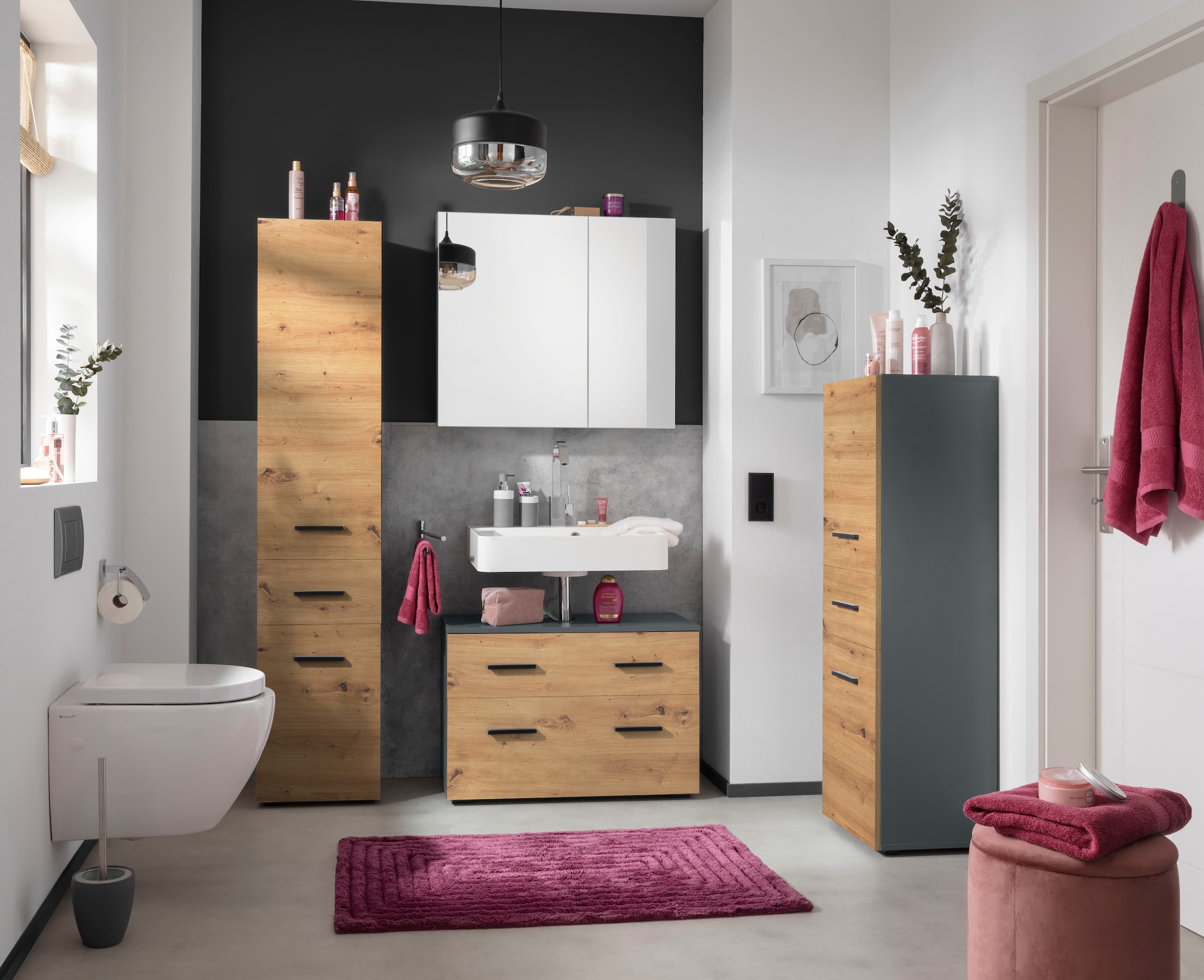 INOSIGN Midischrank »Skara«, verstellbarer Einlegeböden hinter jeder Tür, Breite 38 cm, Höhe 130 cm