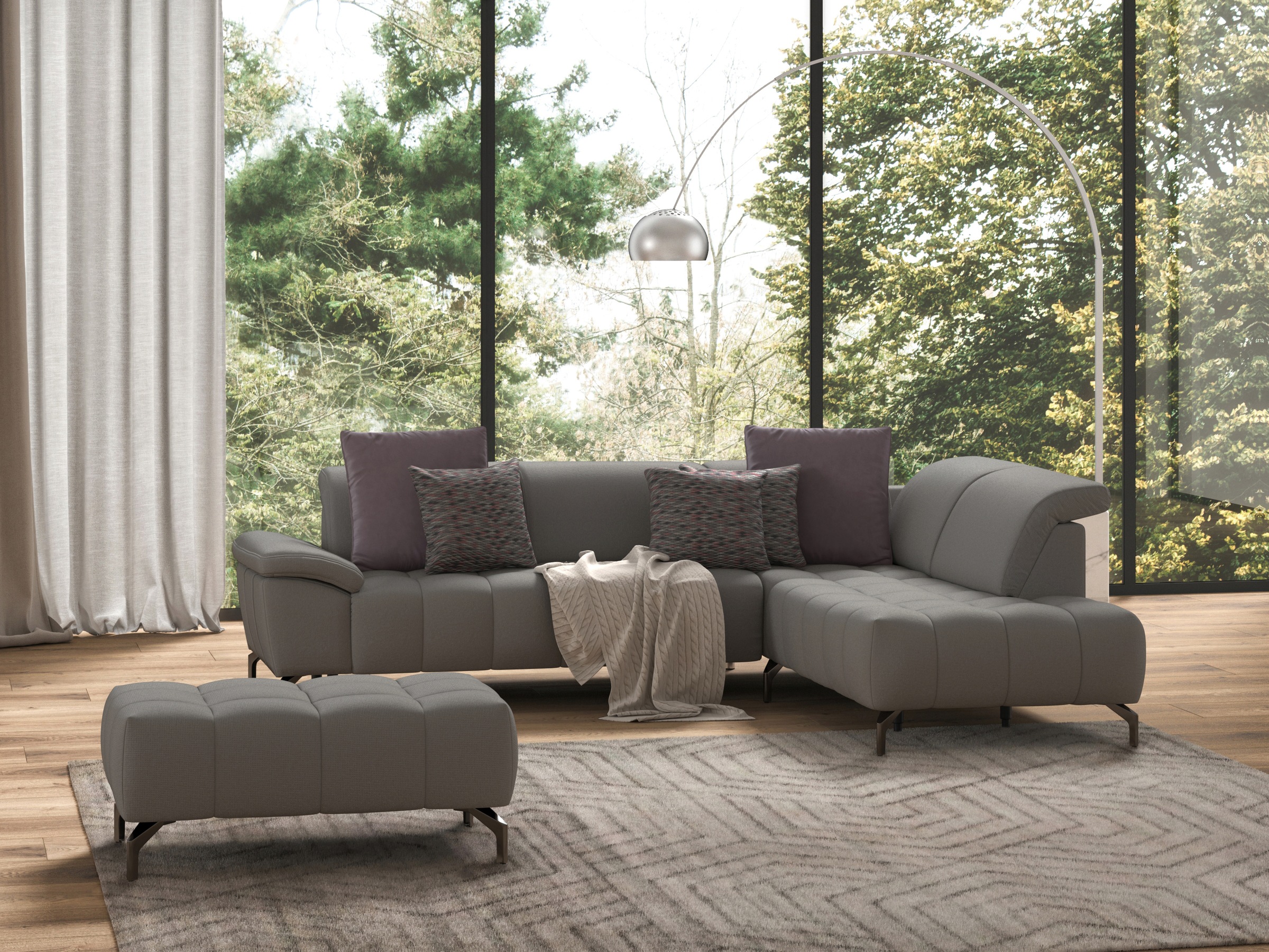 sit&more Ecksofa »Cool L-Form«, wahlweise mit Kopfteilverstellung und Vorziehsitz motorisch