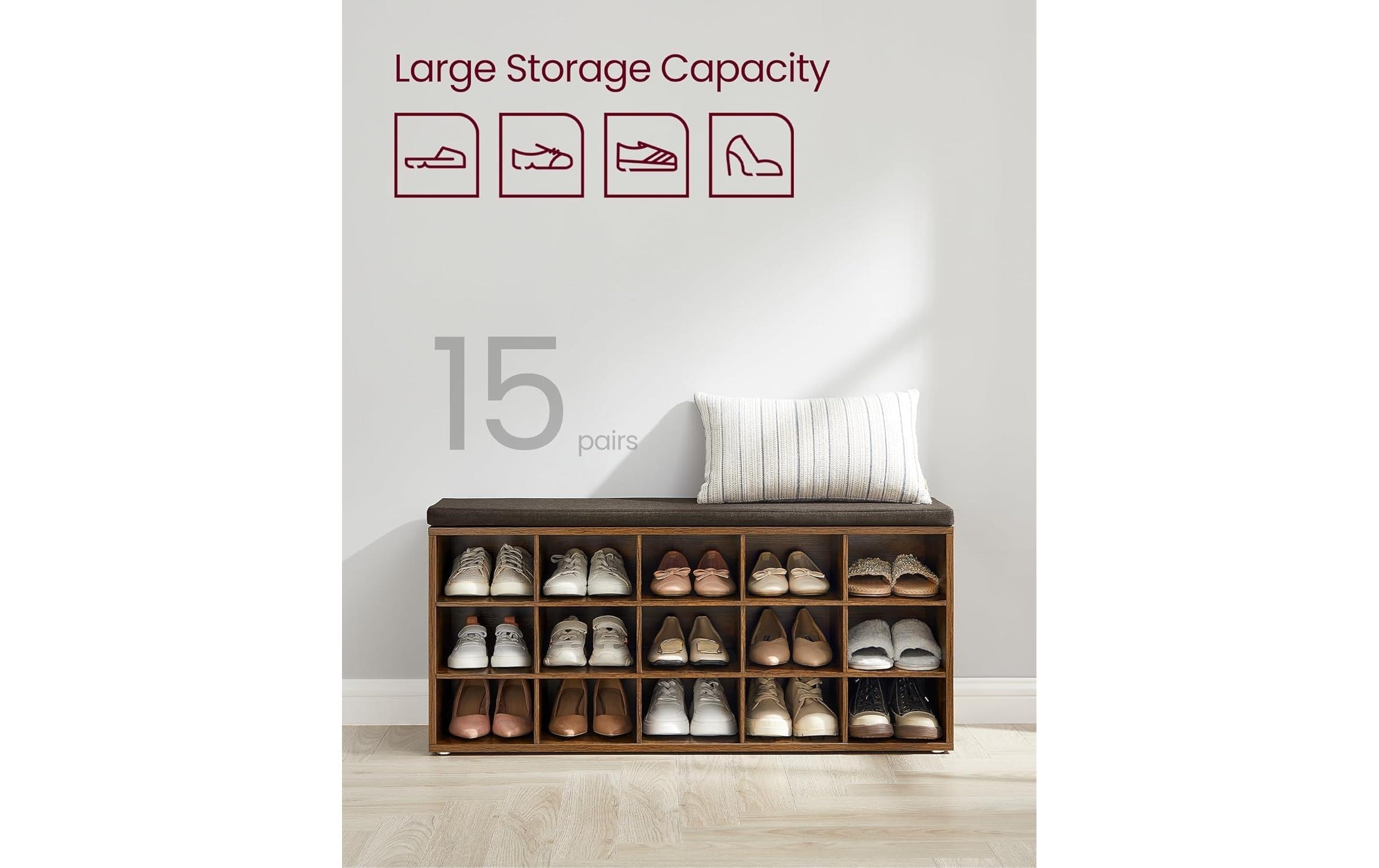 VASAGLE Schuhschrank »VASAGLE Schuhschrank Industrial 105 x 48 cm, Braun«
