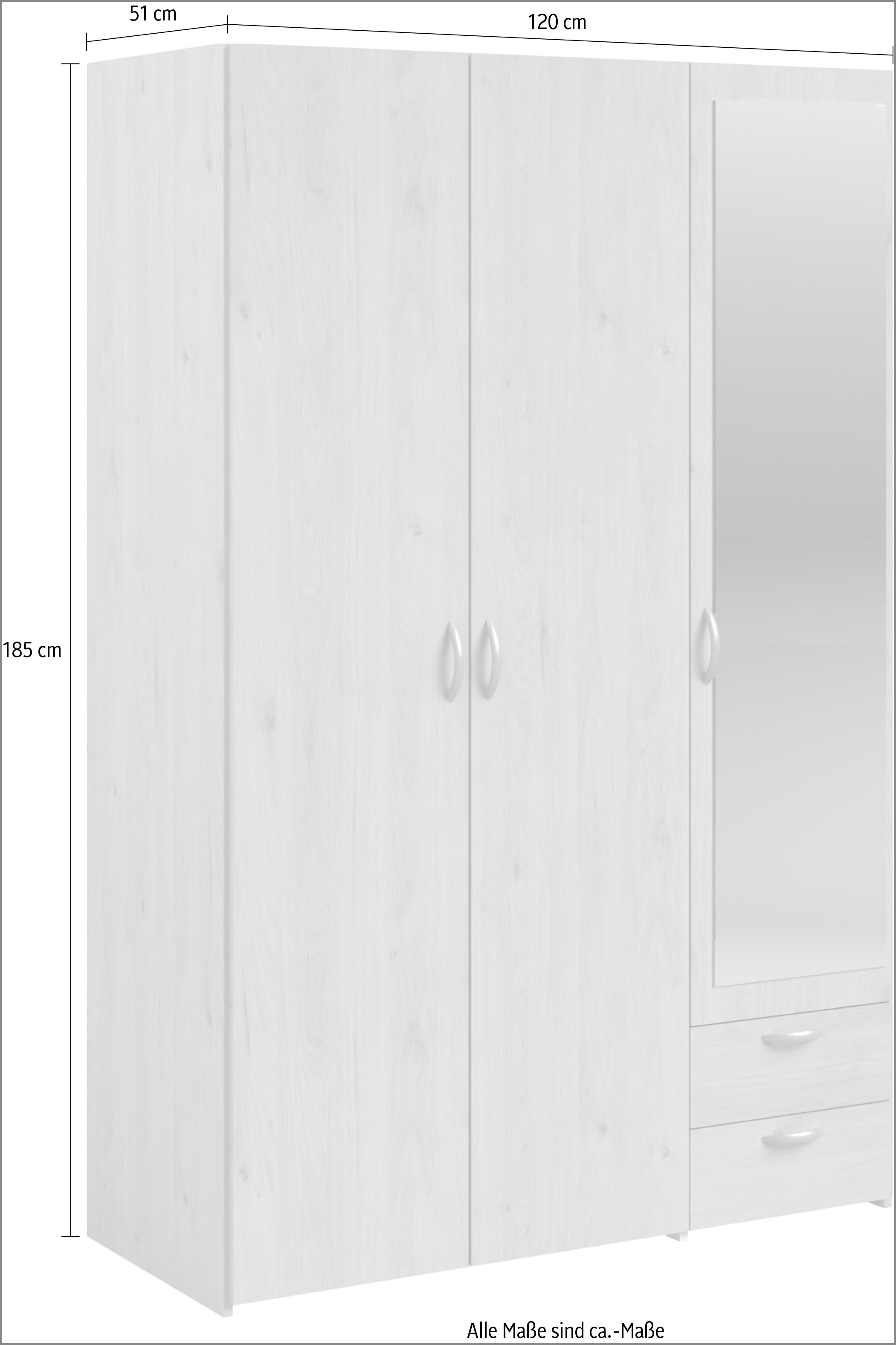Parisot Drehtürenschrank »Daily«, (1 St.), eine Tür mit Spiegel
