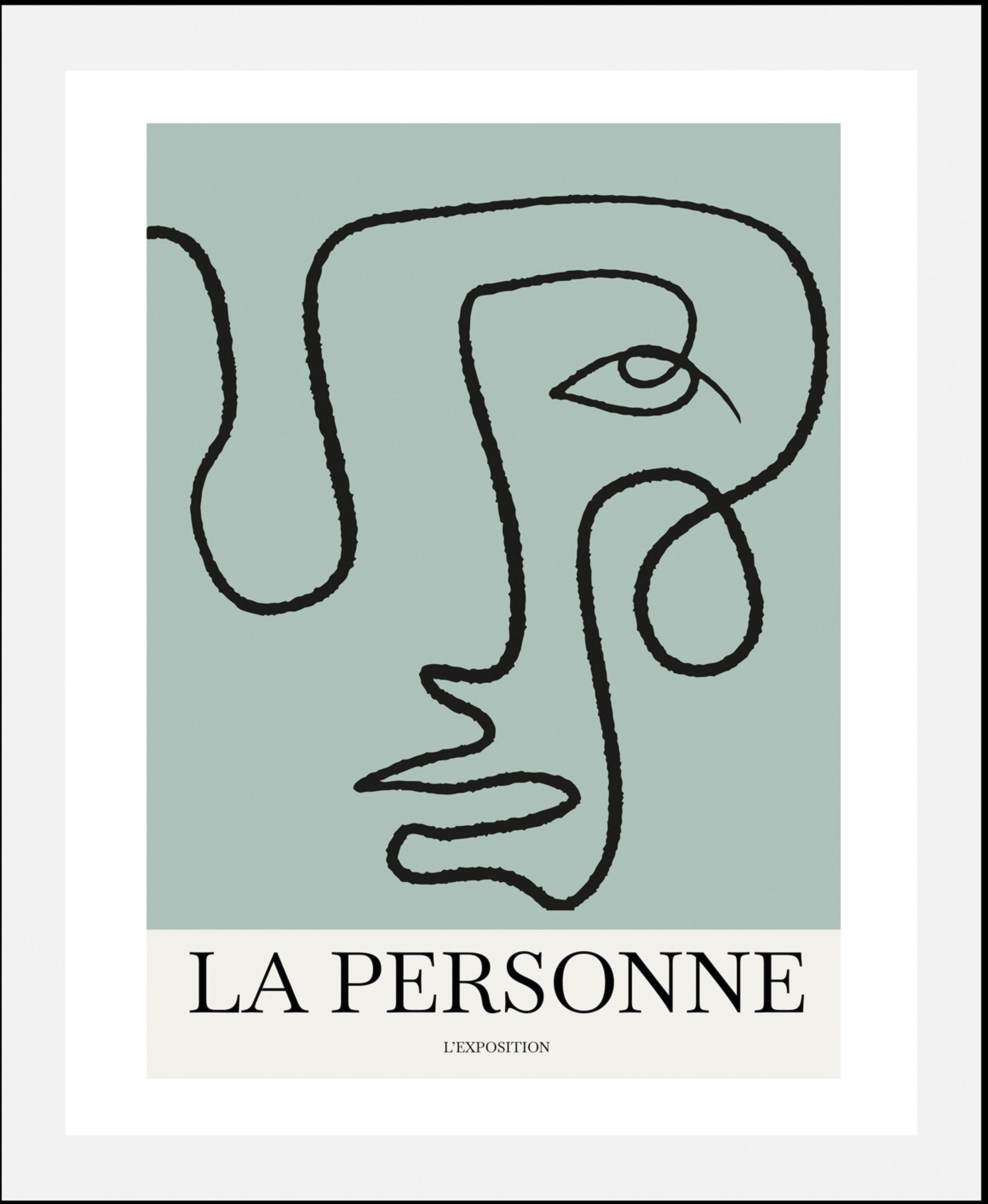 Image of queence Bild "La Personne" Abstrakt Figuren Gesicht Schriftzug Schriftzüge 1 Stk. tlg. gerahmt