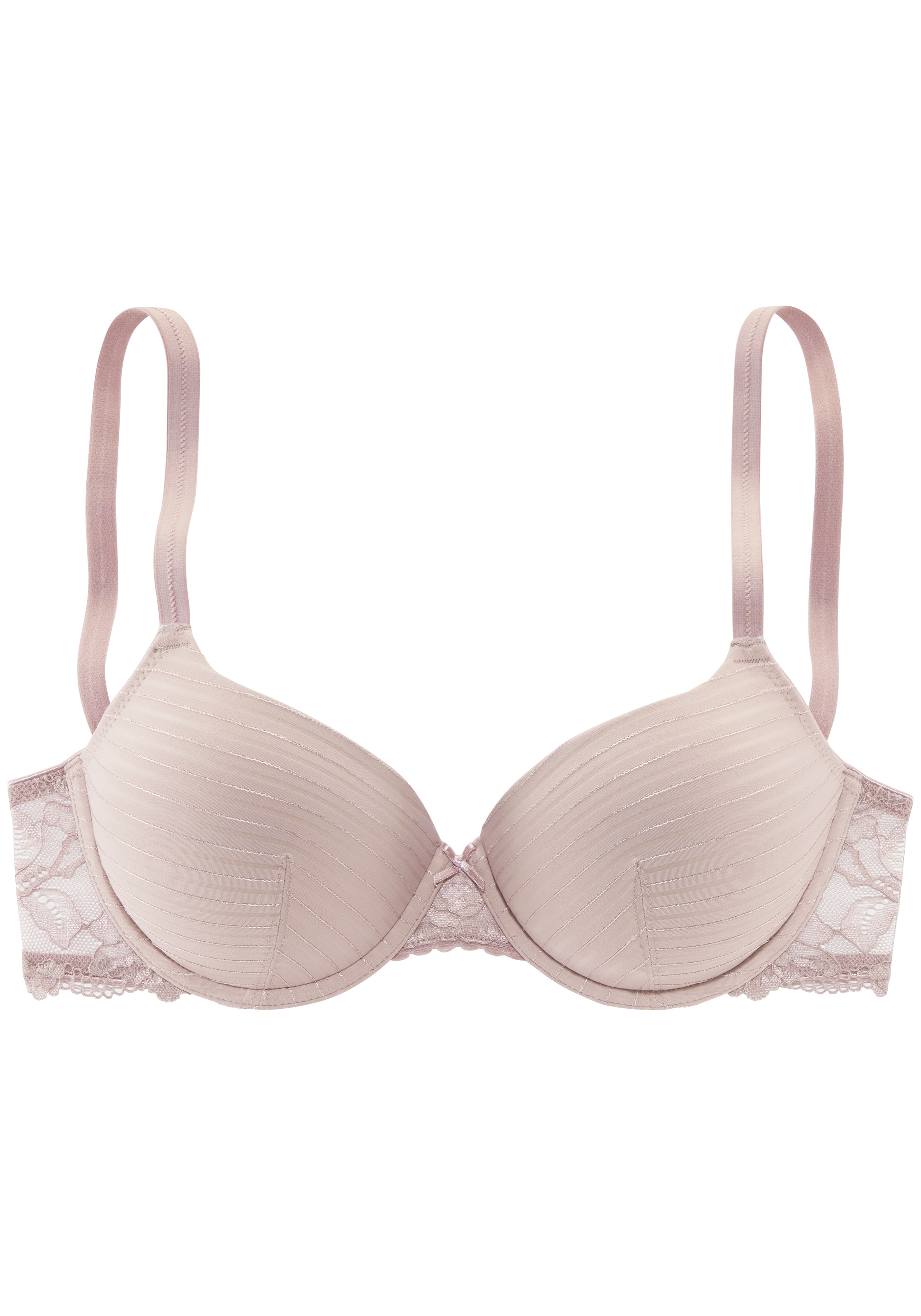 LASCANA Schalen-BH », BH mit Bügel, als Dessous-Set kombinierbar, Carlotta« Cups mit zartem Glanzstreifen & Spitzenrücken, Dessous