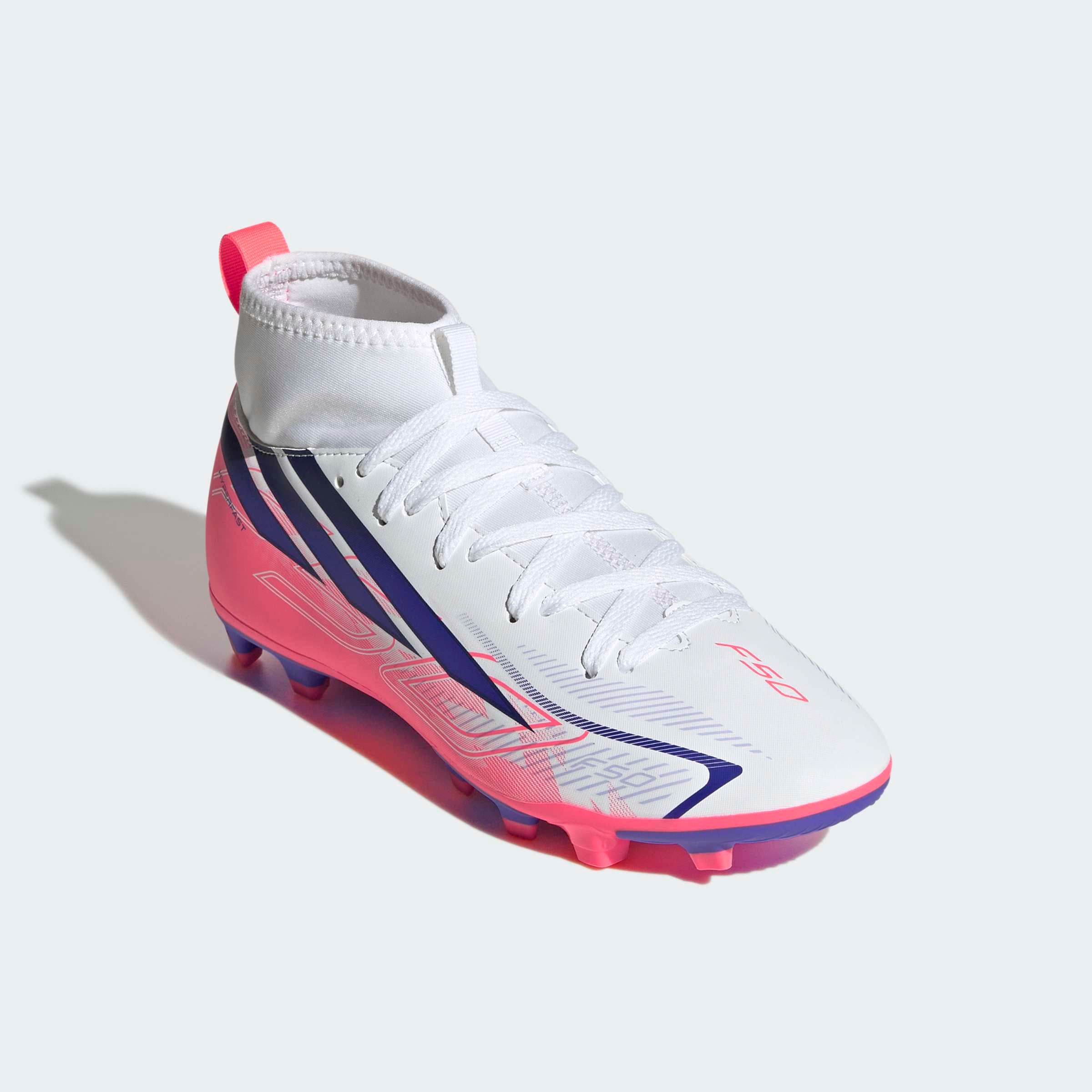 Image of adidas Performance Fussballschuh "F50 HYPERFAST CLUB KIDS, FESTE BÖDEN/GEMISCHTE BÖDEN, HALBHOCH GESCHN" für viele verschiedene Böden geeignet