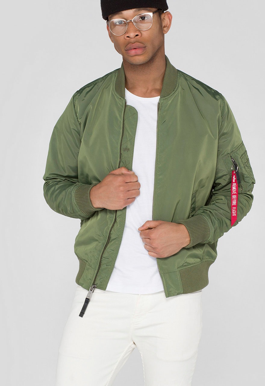 Alpha Industries, Herren, »MA-1 TT« Kunstfaser, slim fit, sage grün, XL, Blousonjacke in modischer Bomberform
