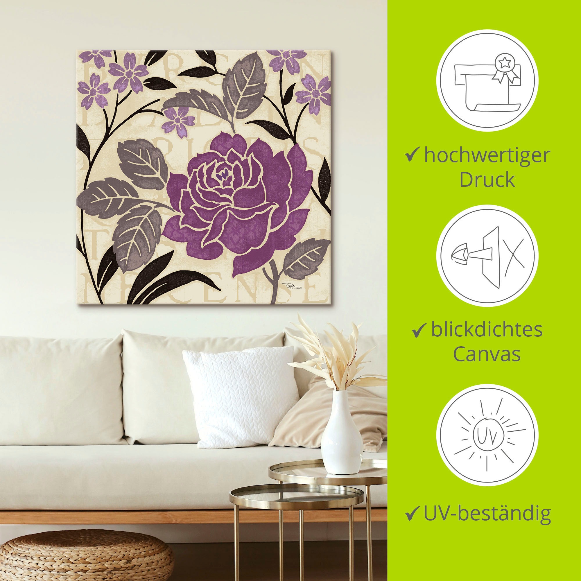 Artland Leinwandbild »Perfekte Blütenblätter II«, Blumen, (1 St.), auf Keilrahmen gespannt